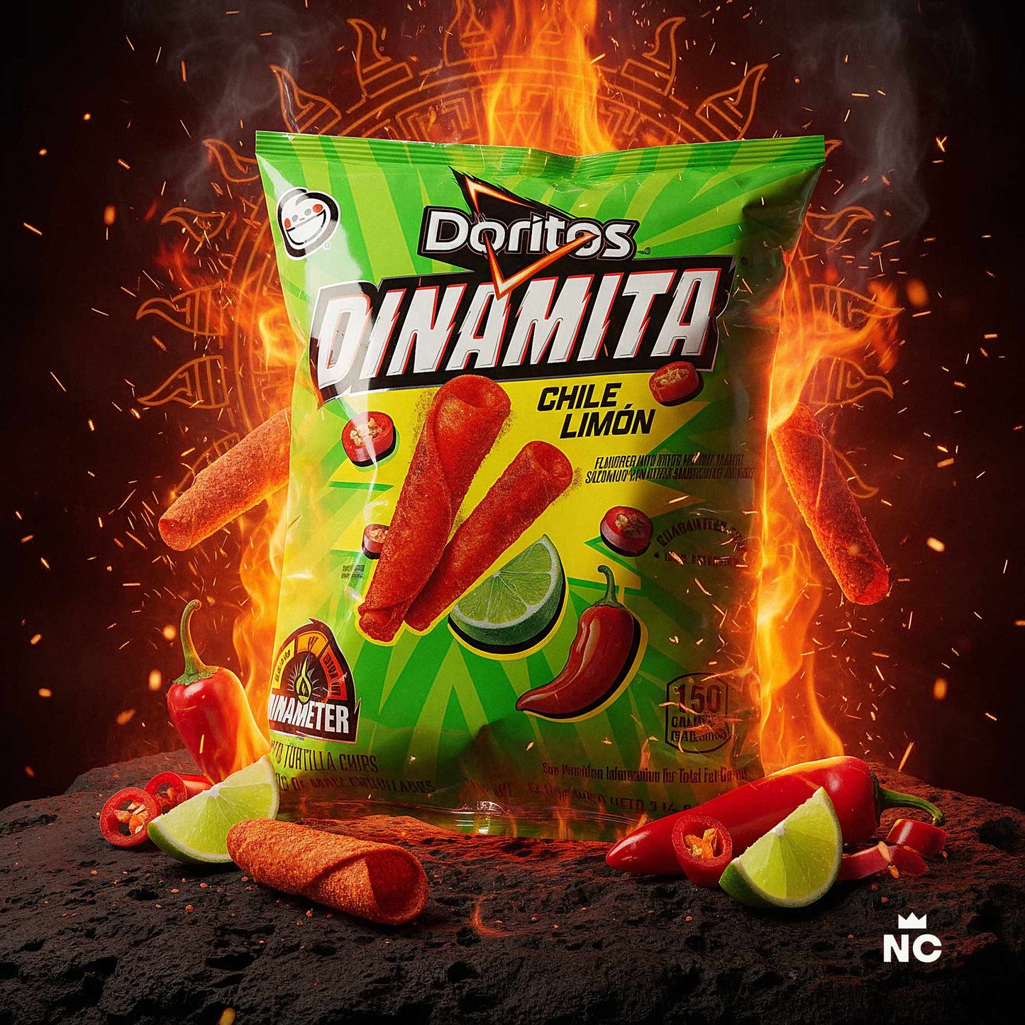 Doritos Dinamita Chile Limón Tortilla Chips 3.5oz