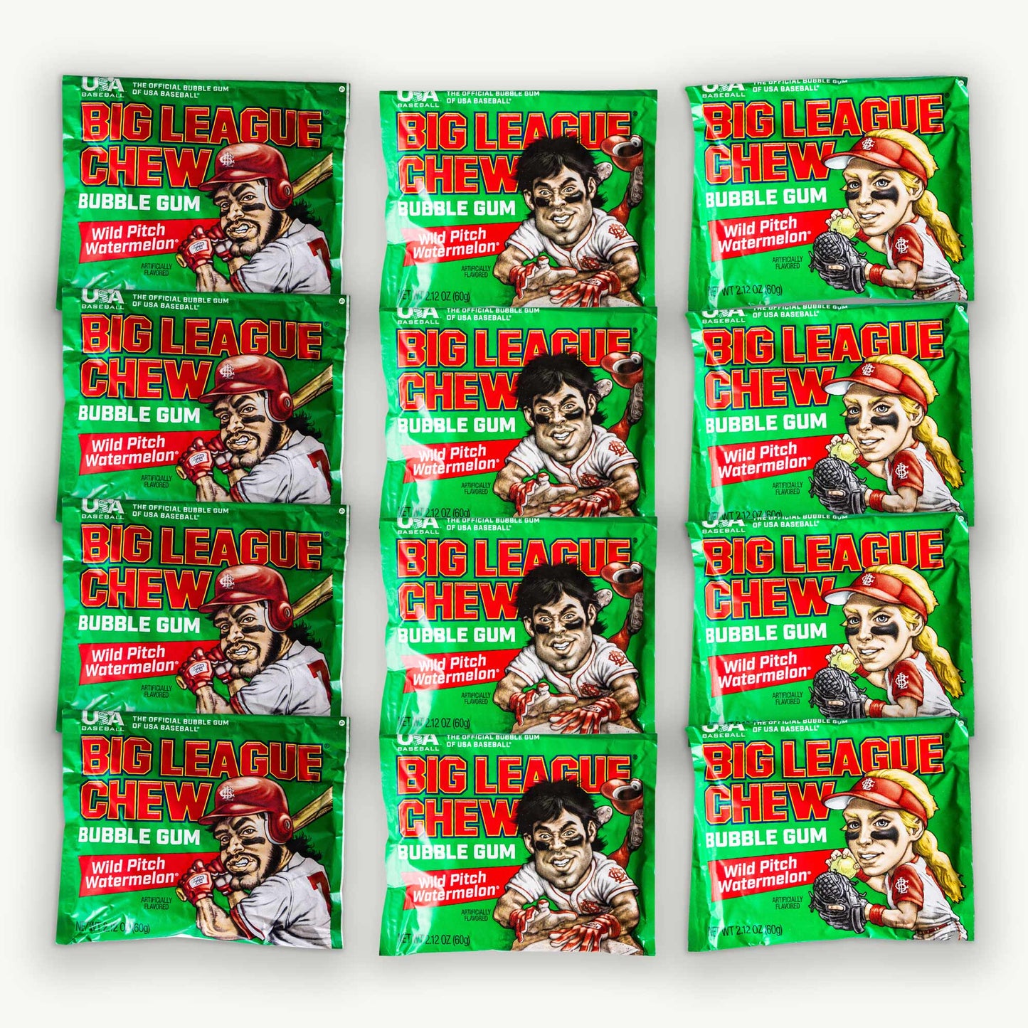 Big League Chew Wild Patch Watermelon Bubble Gum 2.12oz