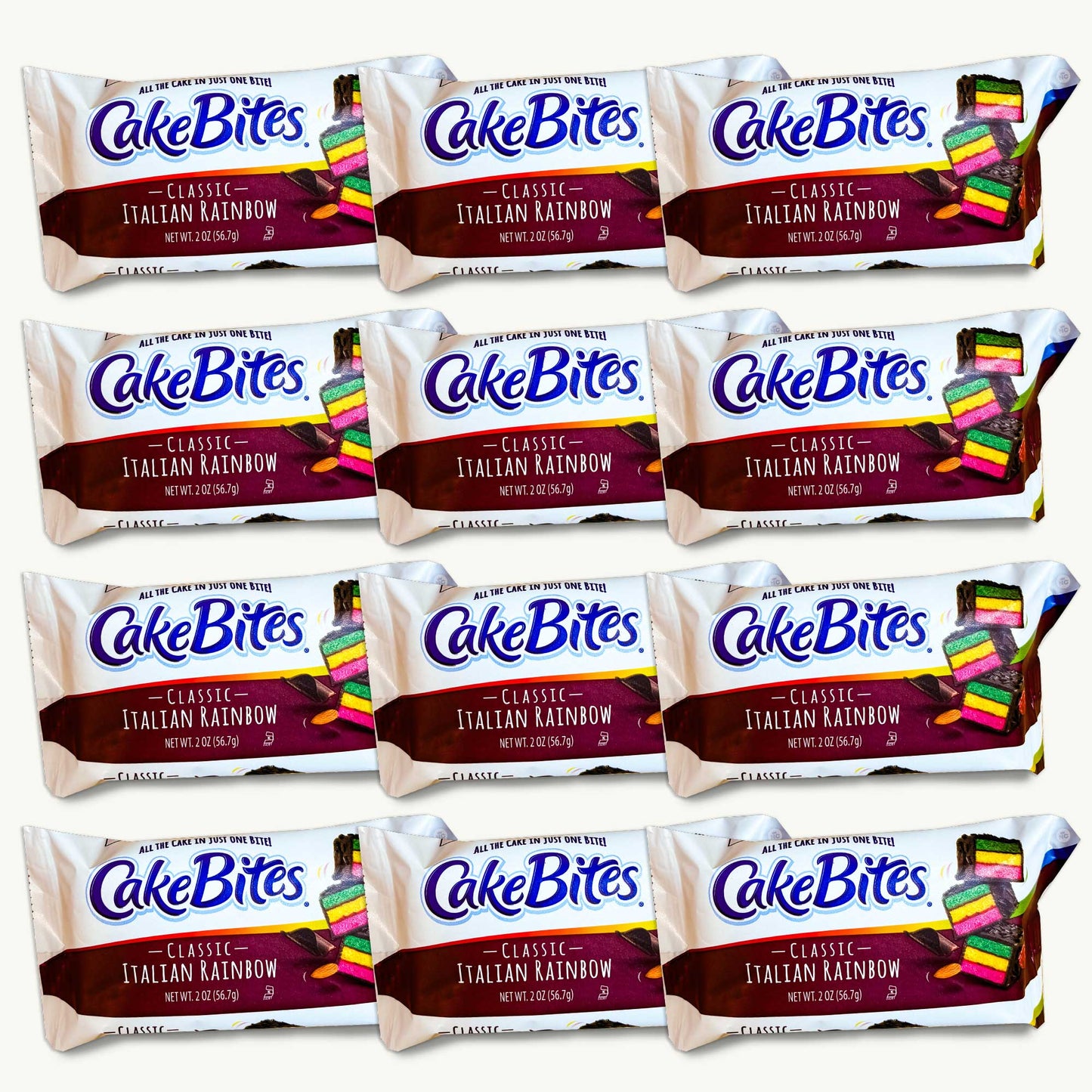 Cakebites Classic Italian Rainbow Cakes 2oz