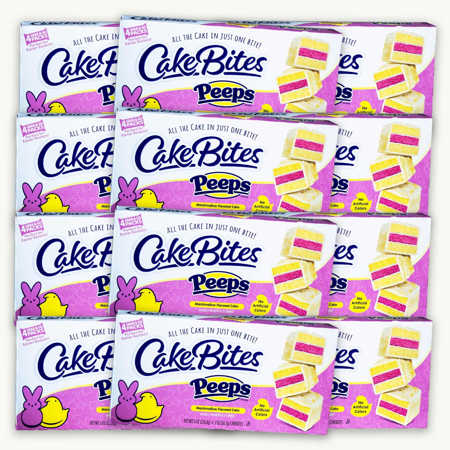 Cakebites Easter Peeps Marhmnallow Flavored Cakes, 4, 2oz packs, Pink Box, 8oz