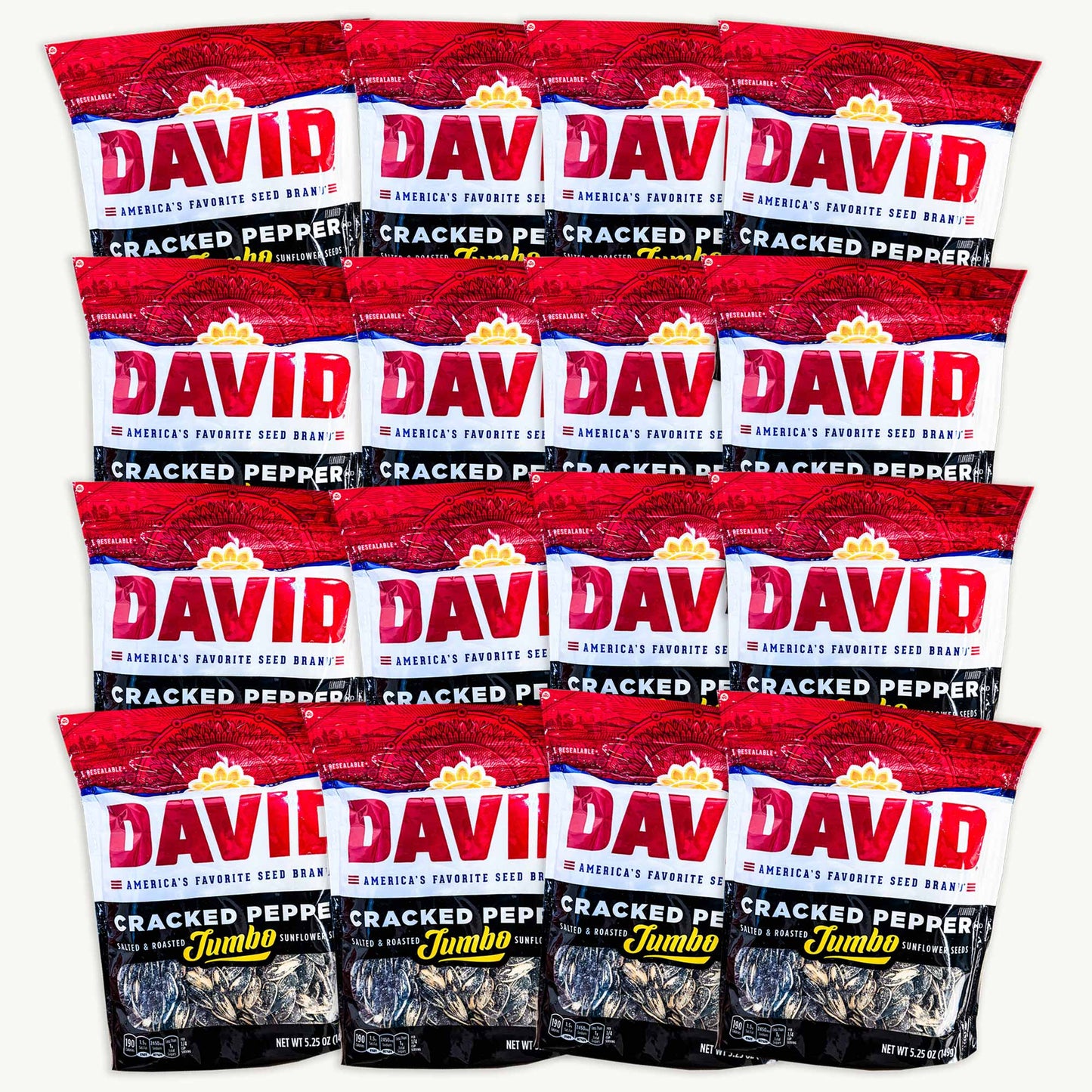 David Jumbo Cracked Pepper Sunflower Seeds 5.25oz