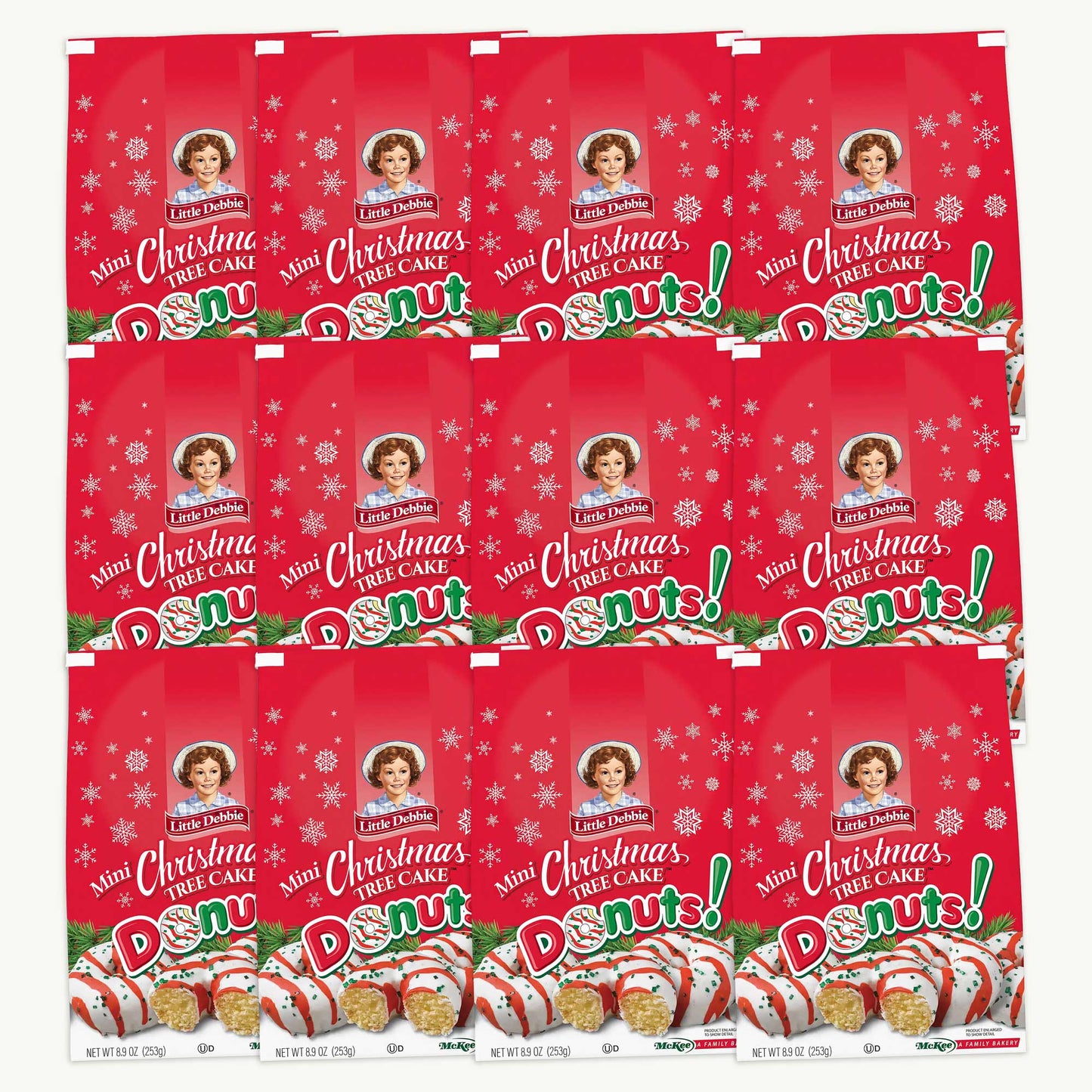 Little Debbie Mini Christmas Tree Cake Donuts 8.9oz