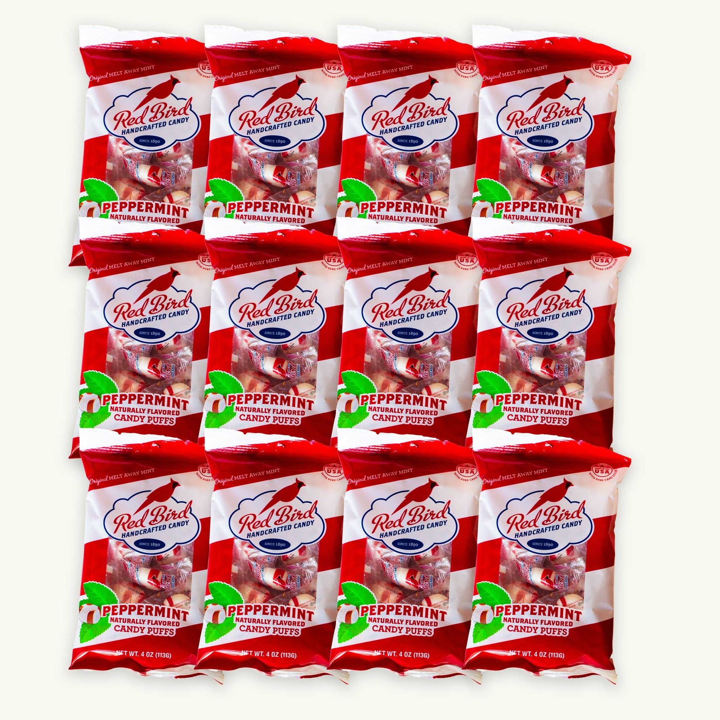 Red Bird Candy Puffs Peppermint 4oz