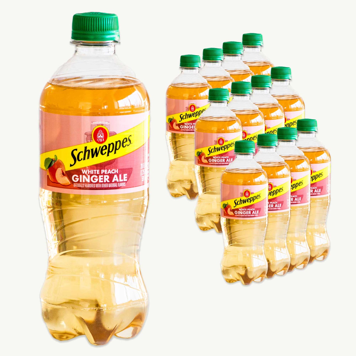 Schweppes White Peach Ginger Ale 20oz