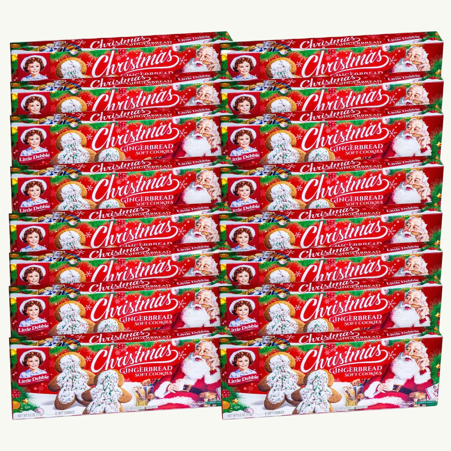 Little Debbie Christmas Gingerbread Soft Cookies 8ct 6oz