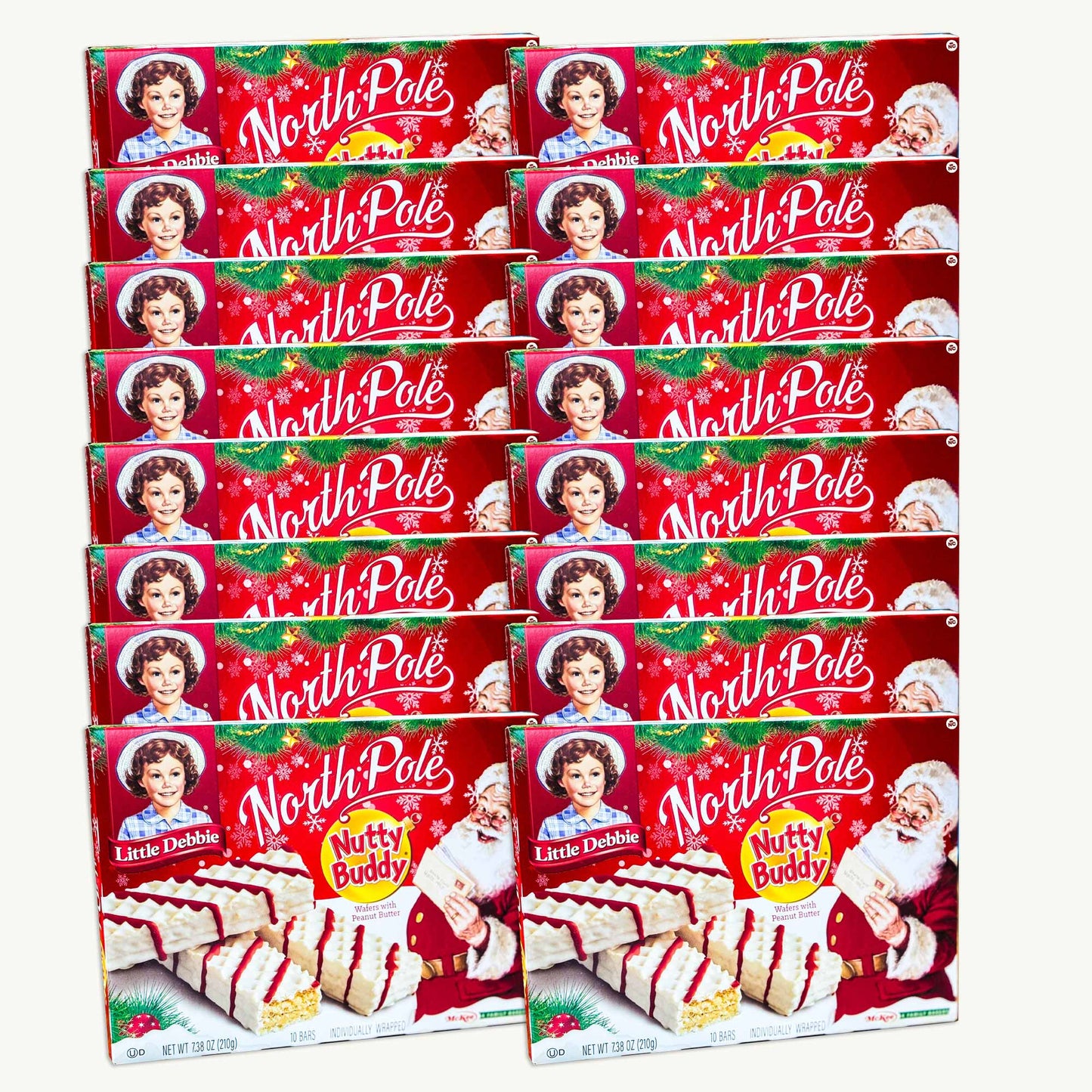 Little Debbie Christmas North Pole Nutty Buddy Bars 10ct 7.38oz