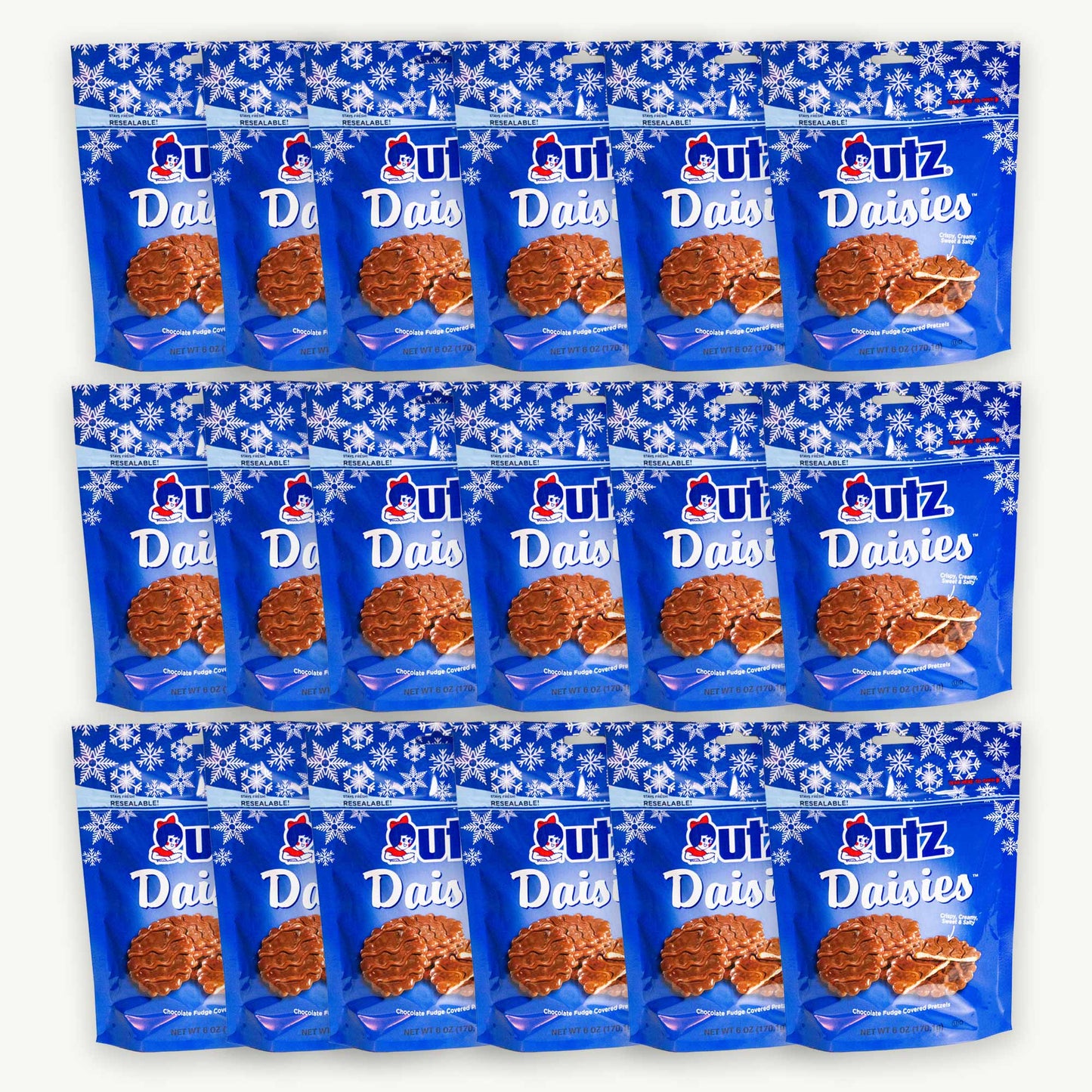 Utz Christmas Daisies Chocolate Fudge Covered Pretzel 6oz