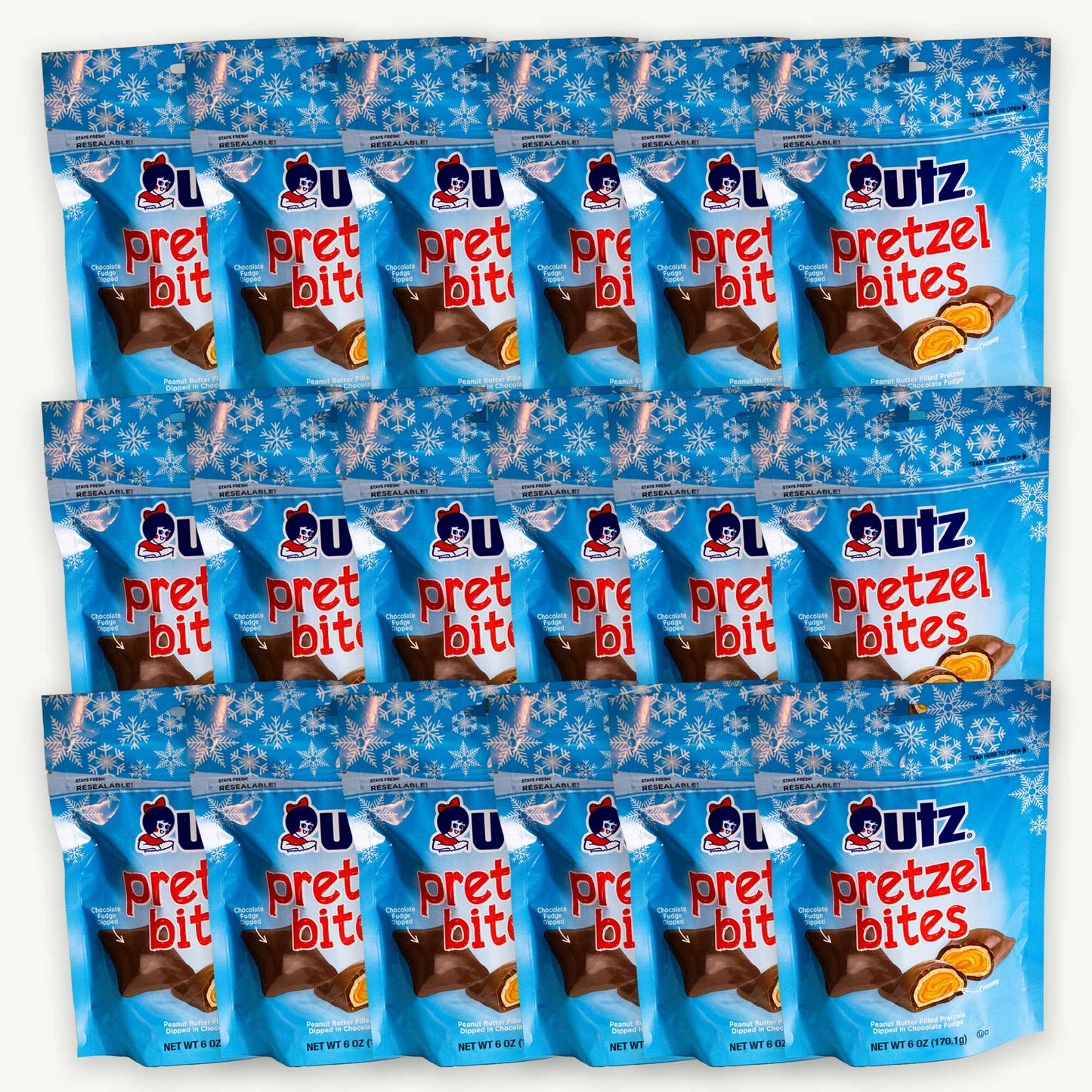 Utz Christmas Peanut Butter Chocolate Fudge Pretzel Bites 6oz