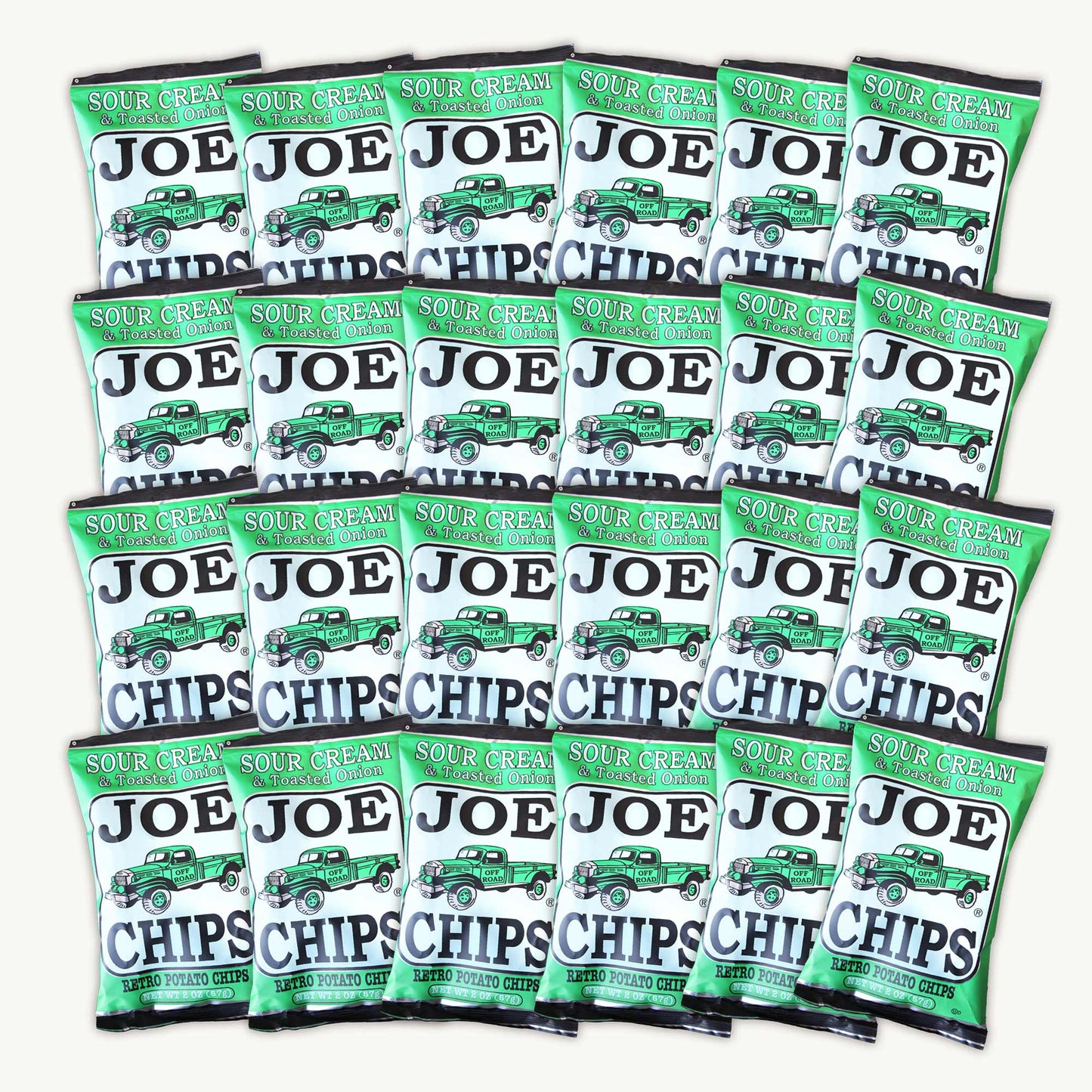 Joe Chips Sour Cream & Toasted Onion Retro Potato Chips 2oz