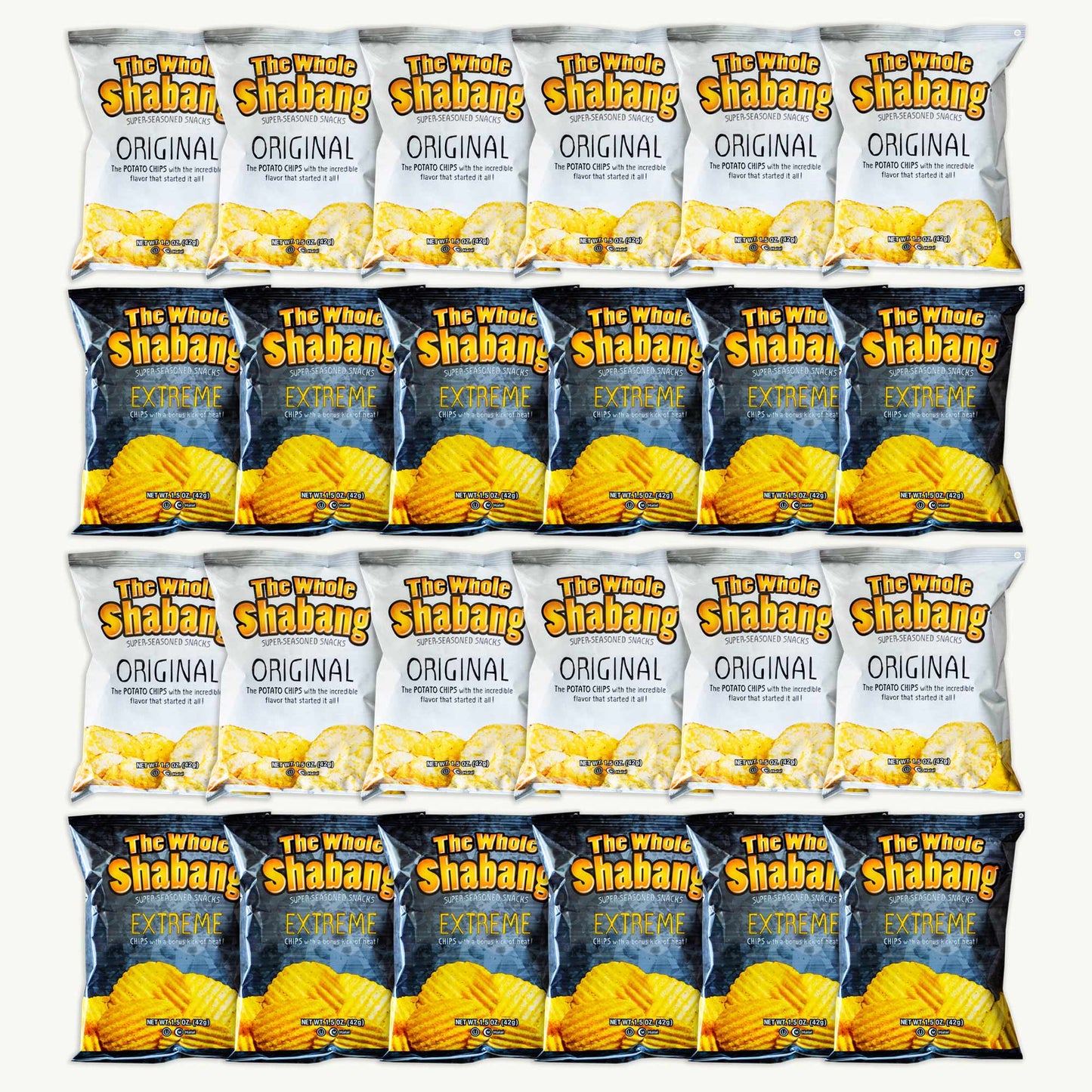 The Whole Shabang Potato Chips Variety Pack (1.5oz) - Original (12pk) - EXTREME (12pk) - 24 Items