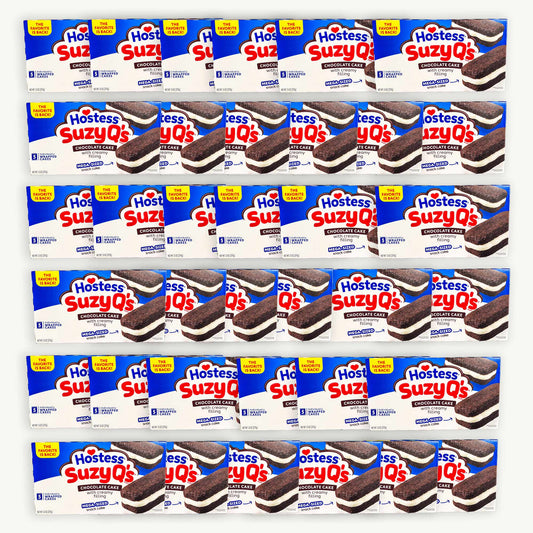 Hostess Suzy Q’s Chocolate Cakes with Creamy Filling (5 Cakes per Pack, 36 Packs) — 180 Cakes Total