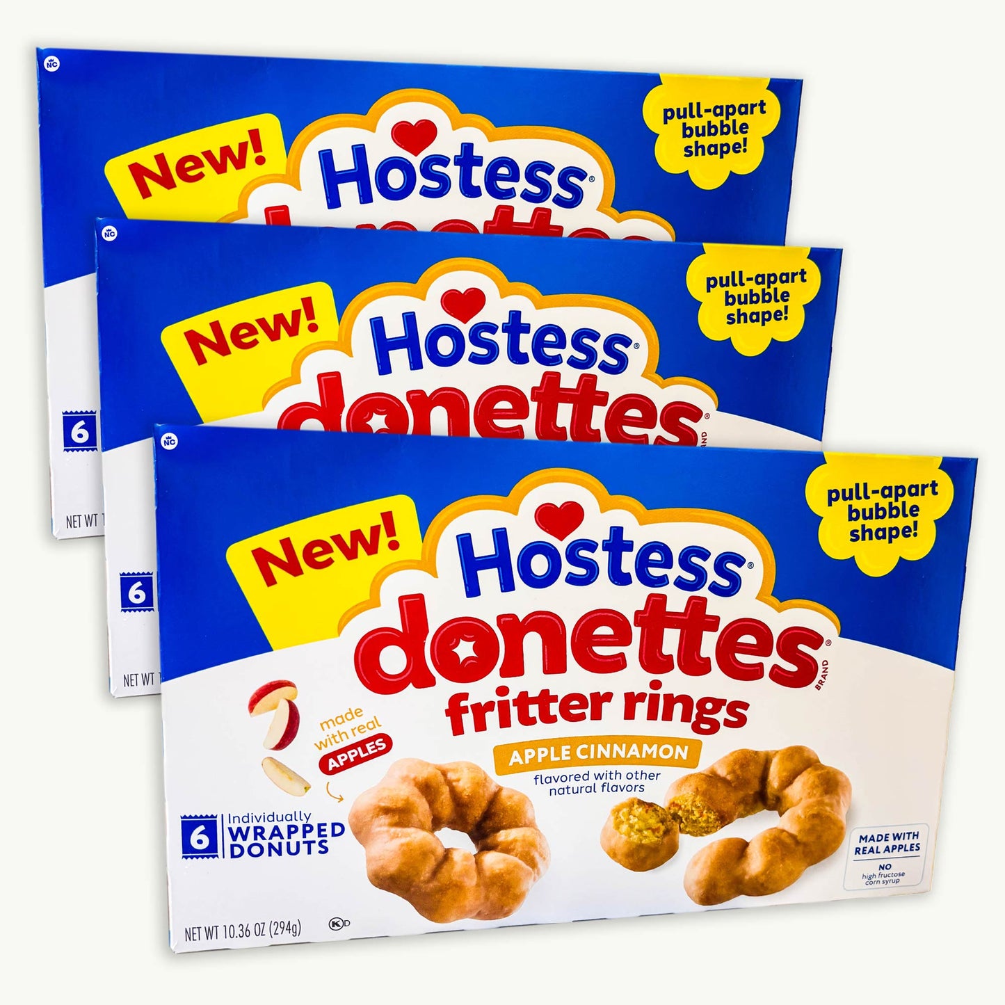 Hostess Donettes Apple Cinnamon Fritter Rings 6ct