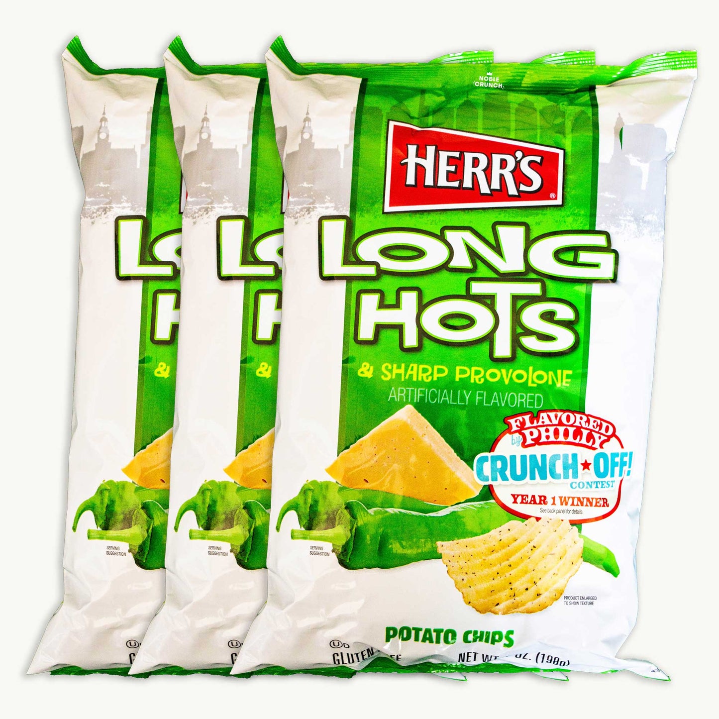 Herr's Long Hots Sharp Provolone Potato Chips 7oz