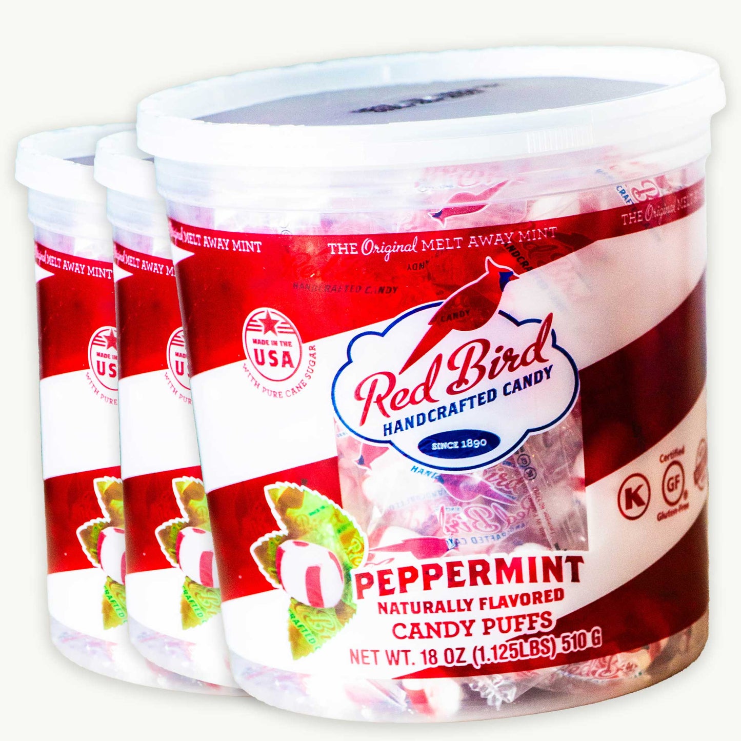 Red Bird Peppermint Candy Puffs 18oz