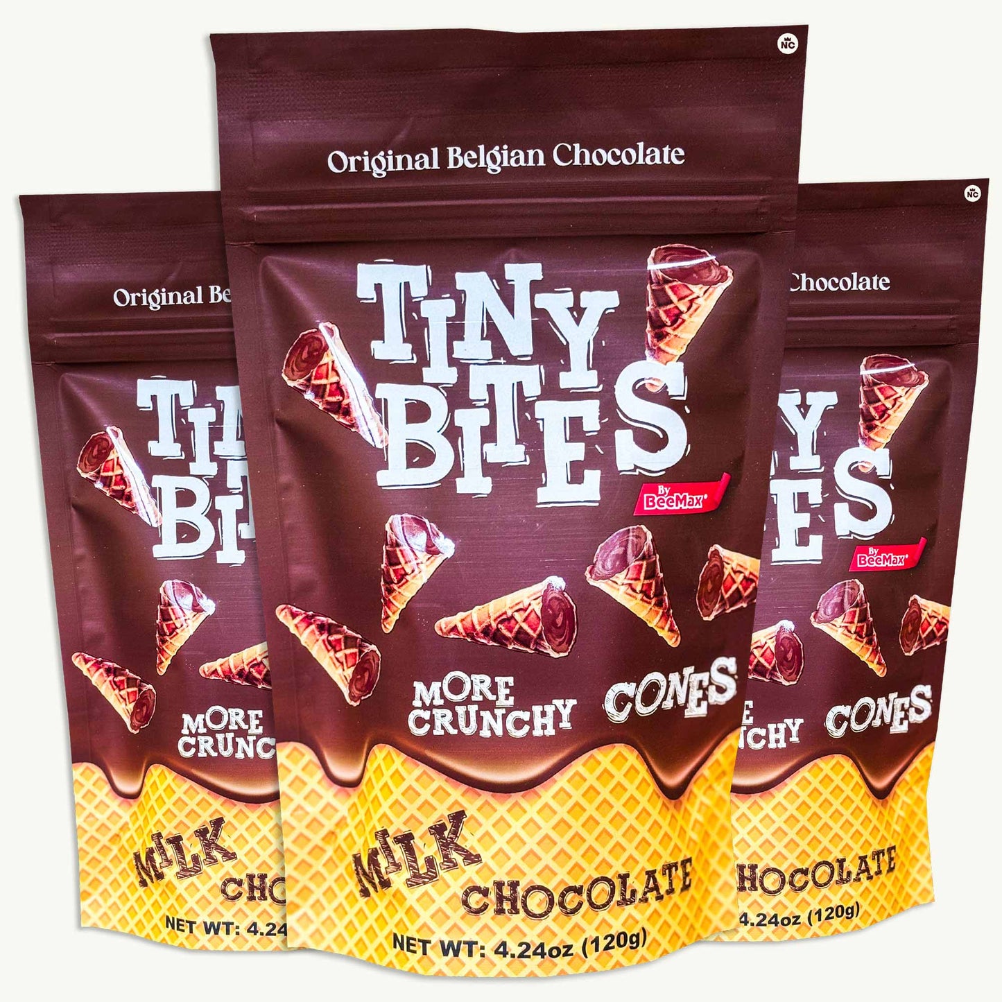 Tiny Bites Belgium Milk Chocolate Mini Waffle Cones 4.24oz