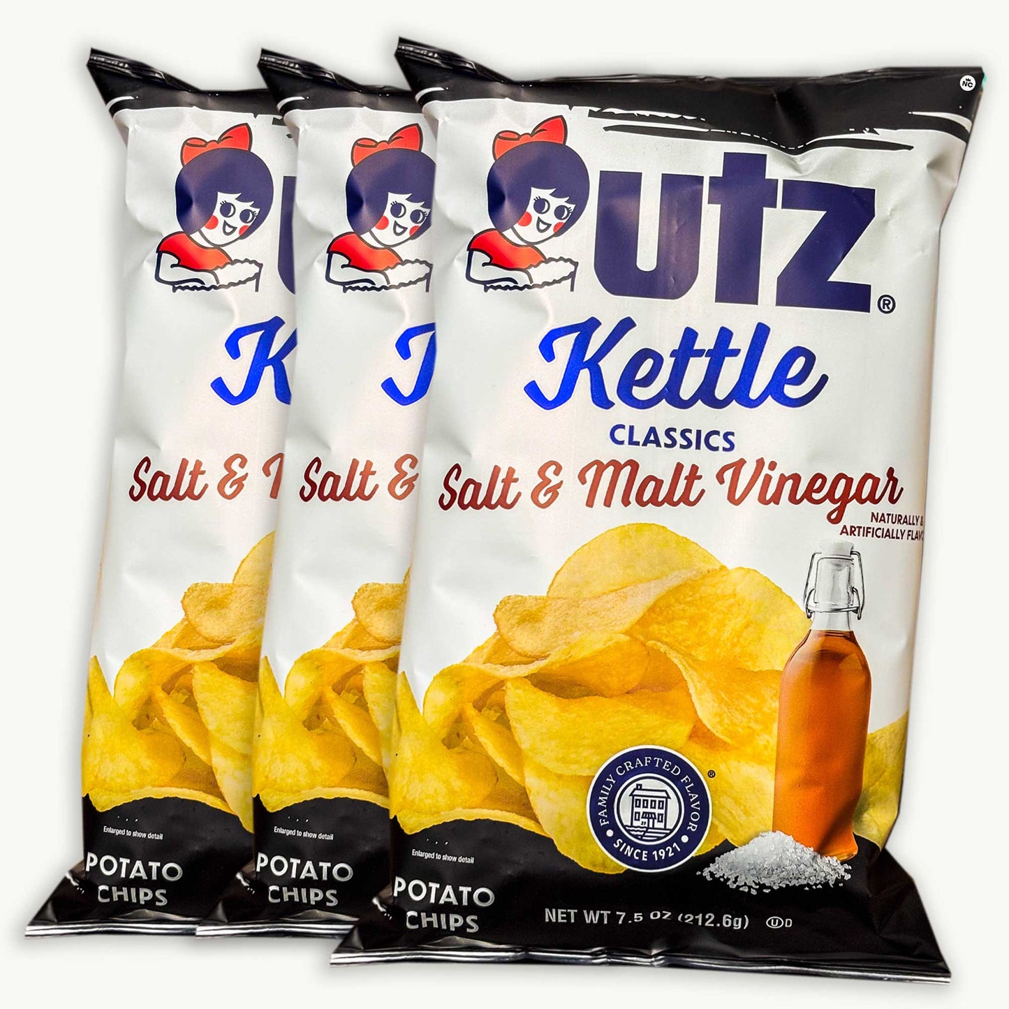 Utz Salt Malt Vinegar Kettle Potato Chips 7.5oz