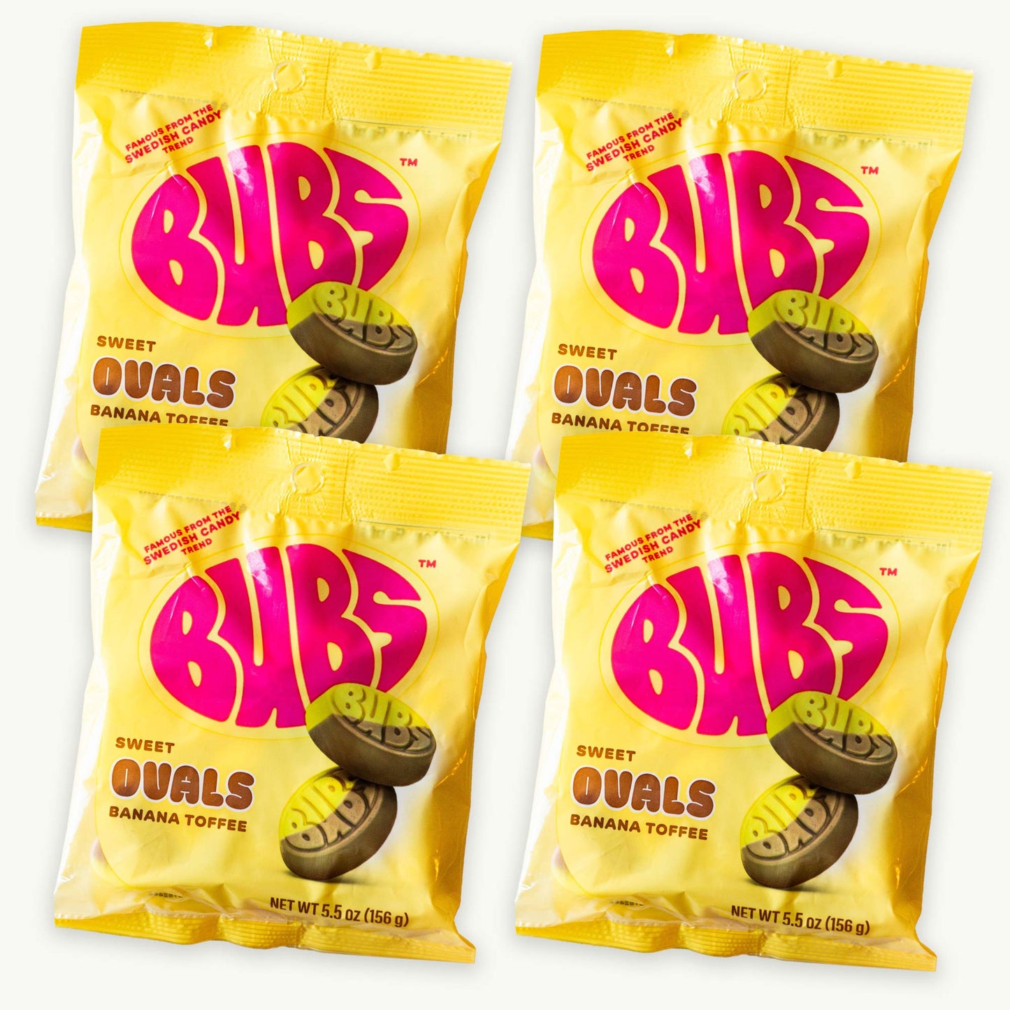 BUBS Sweet Ovals Banana Toffee Swedish Candy 5.5oz