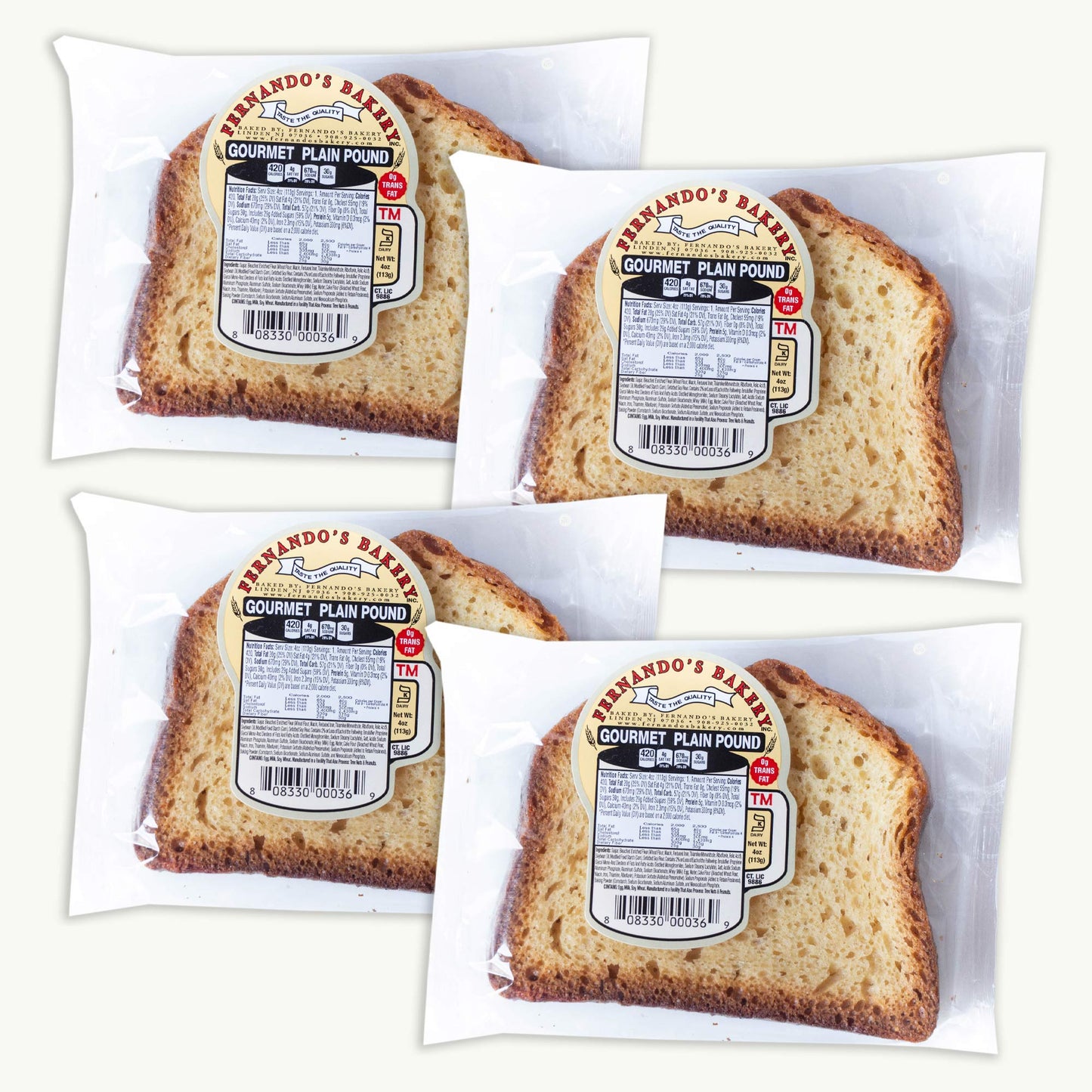 Fernando's Gourmet Plain Pound Cake 4oz