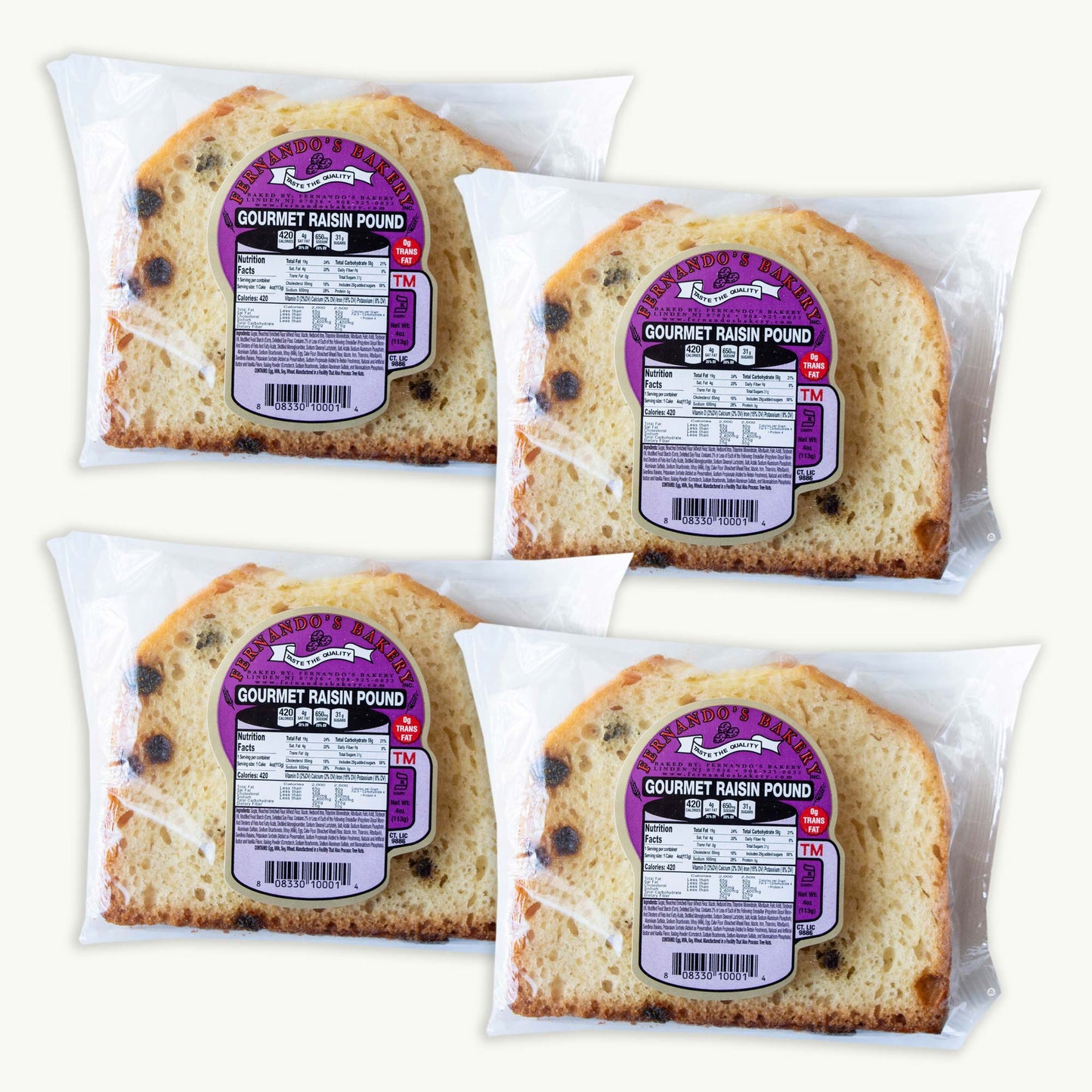 Fernando's Raisin Pound Cake 4oz