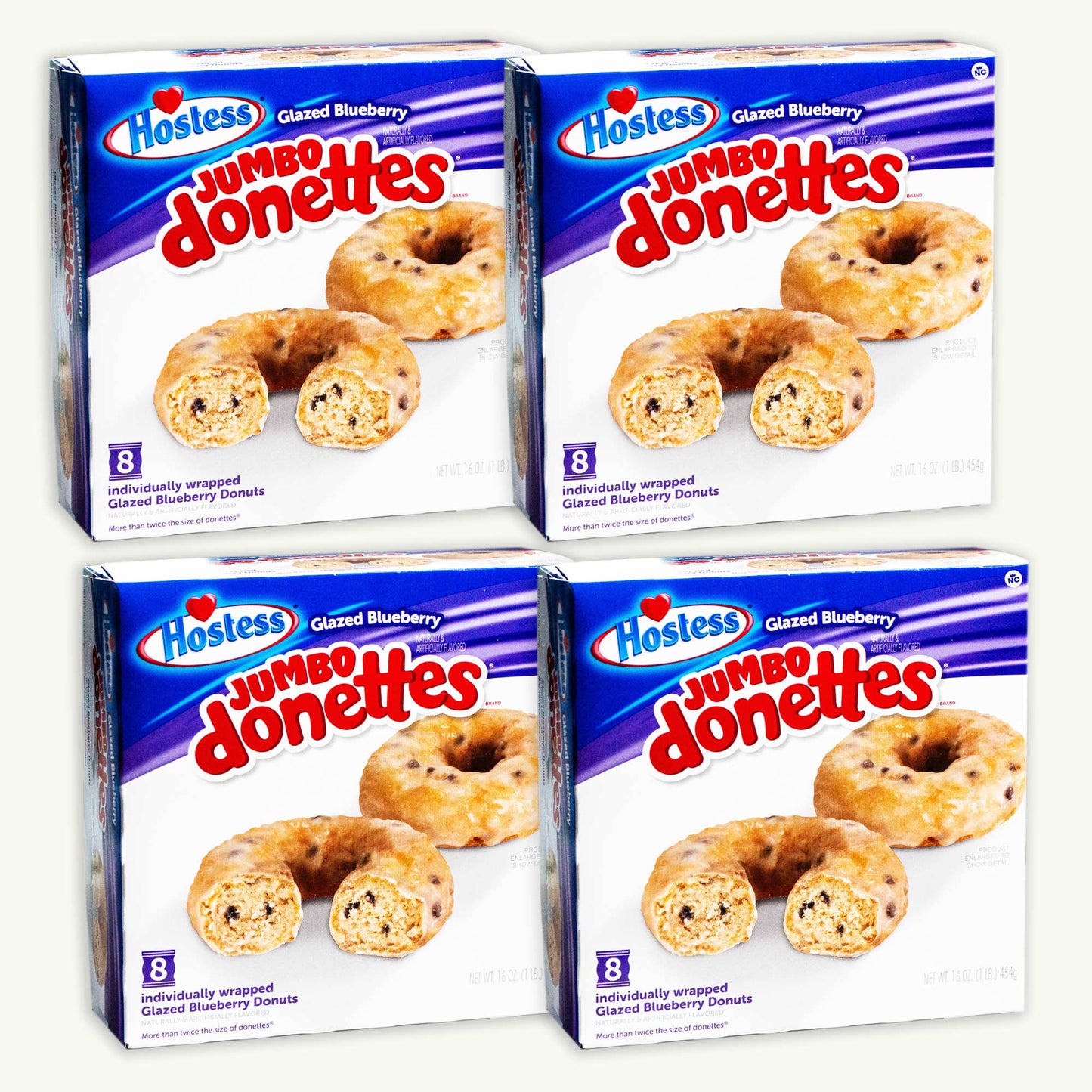 Hostess Blueberry Glazed Jumbo Donettes 8ct 16oz