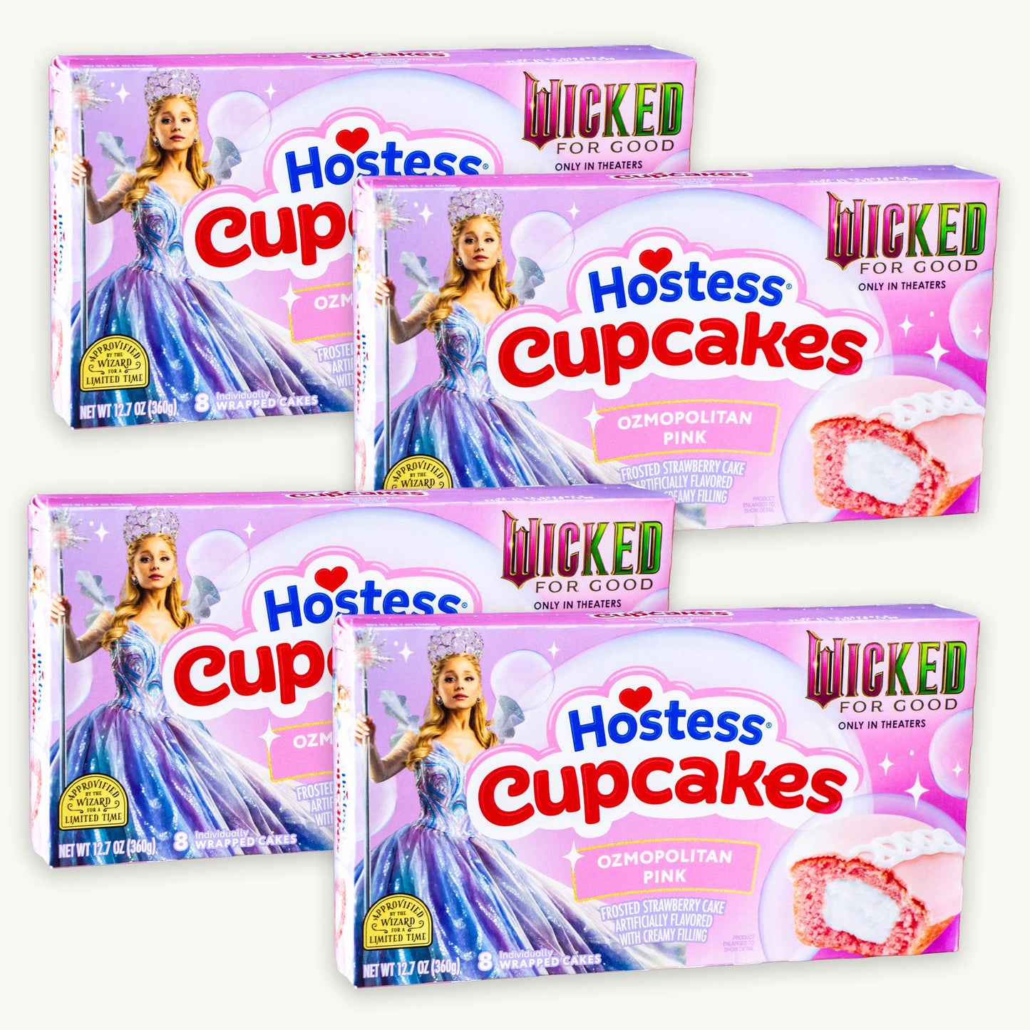 Hostess Wicked for Good Ozmopolitan Pink Strawberry Cupcakes 12.7oz 8ct