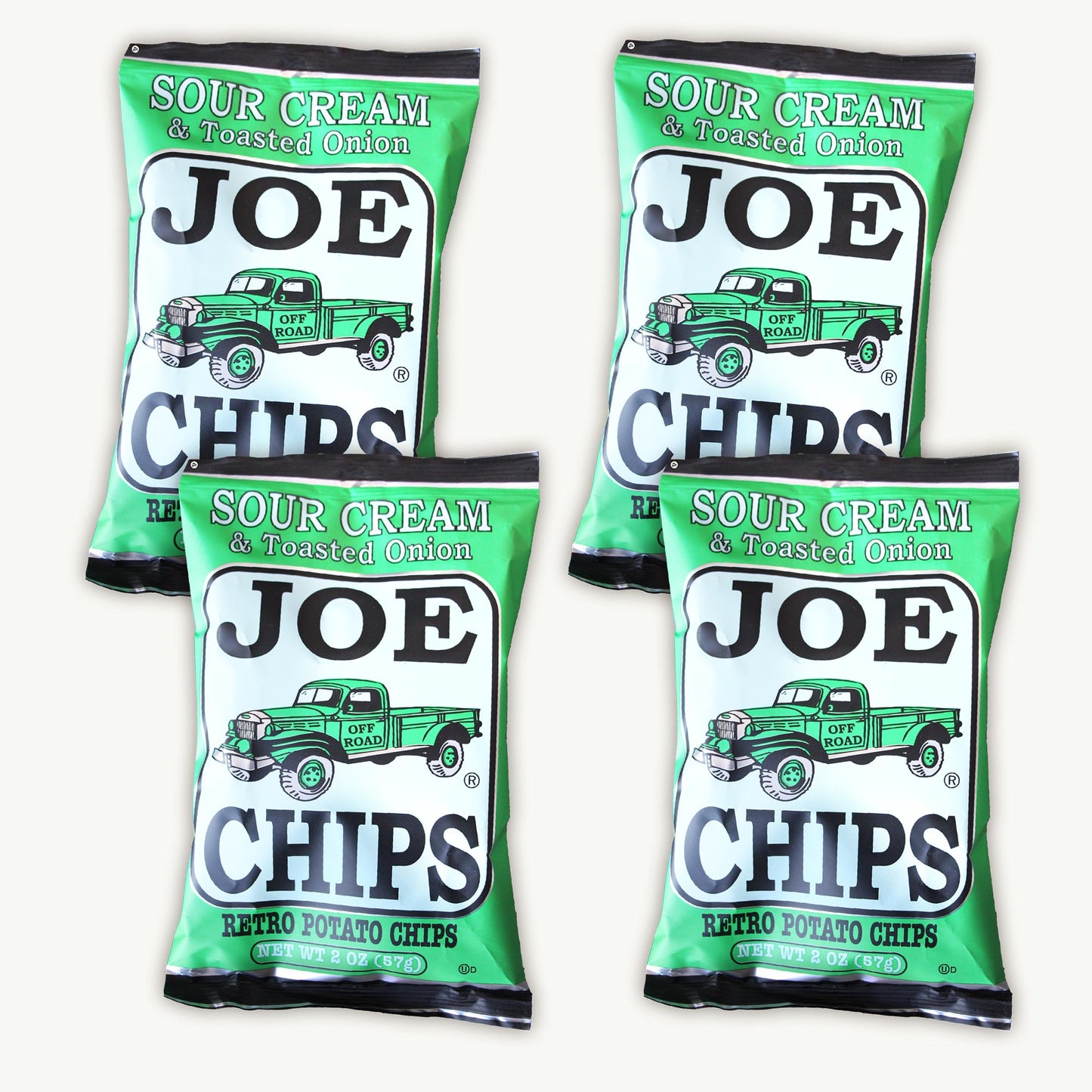 Joe Chips Sour Cream & Toasted Onion Retro Potato Chips 2oz