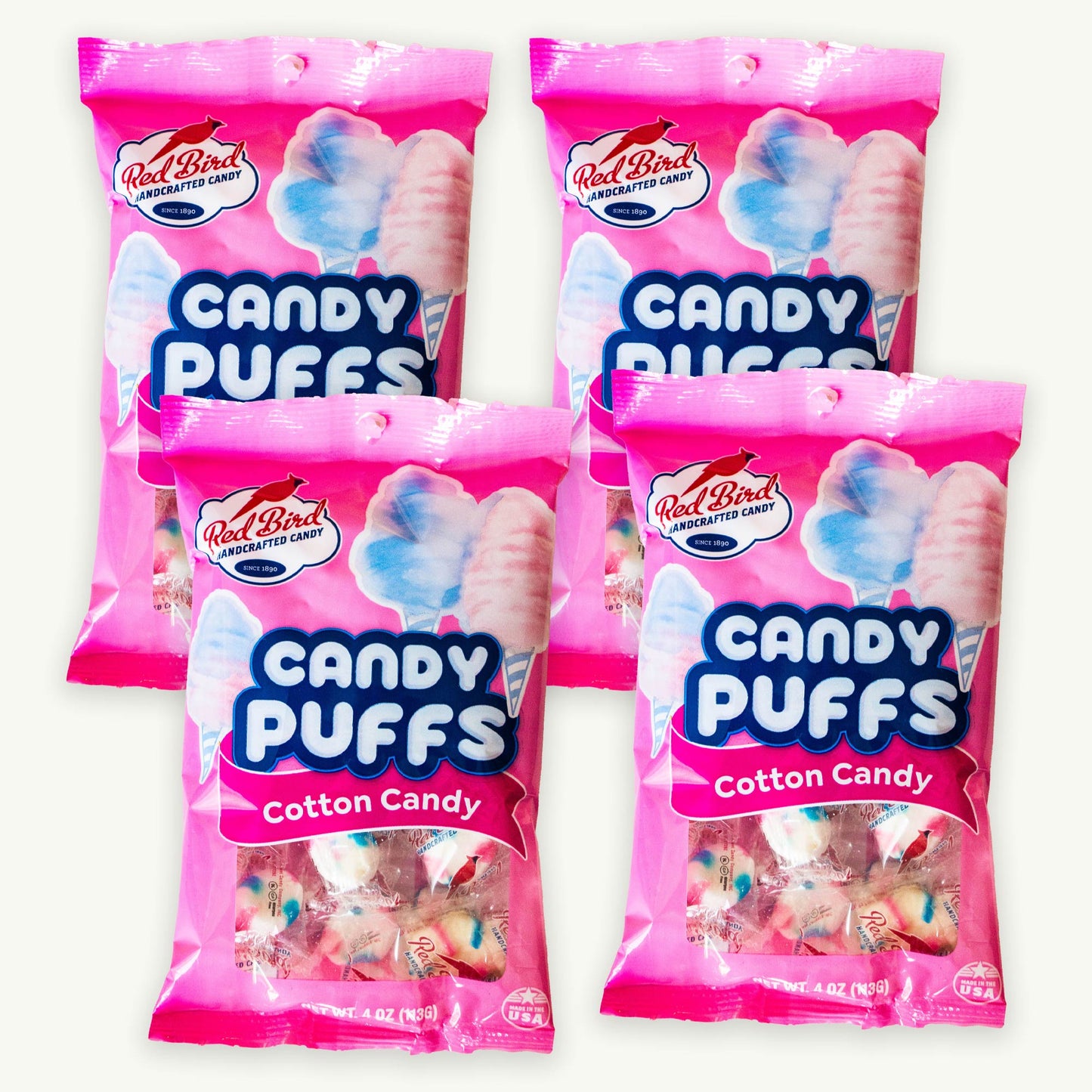 Red Bird Candy Puffs Cotton Candy 4oz
