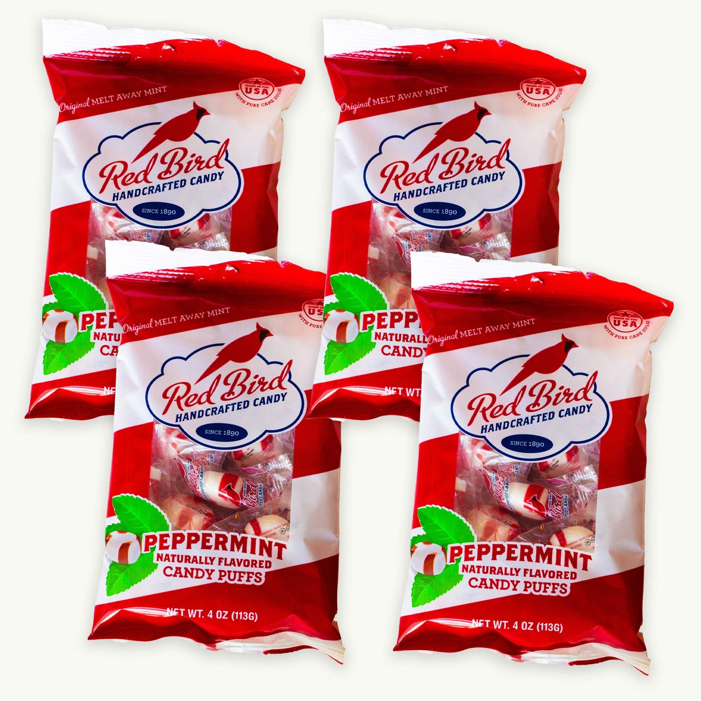 Red Bird Candy Puffs Peppermint 4oz