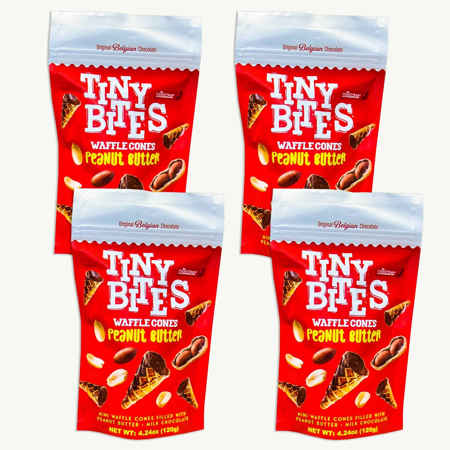 Tiny Bites Peanut Butter Milk Chocolate Waffle Cones 4.24oz