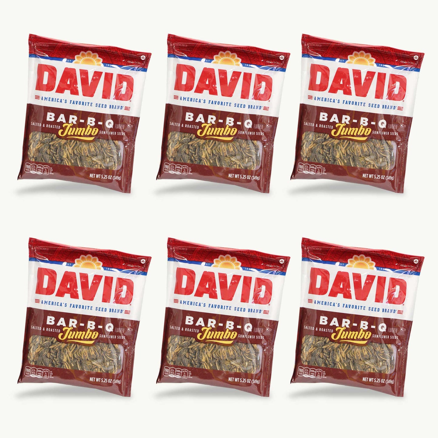 DAVID Jumbo BBQ Sunflower Seeds 5.25oz