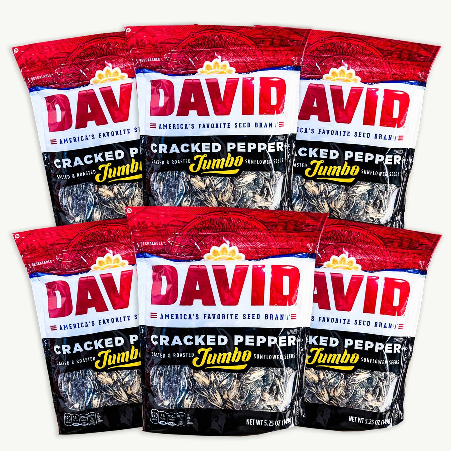 David Jumbo Cracked Pepper Sunflower Seeds 5.25oz