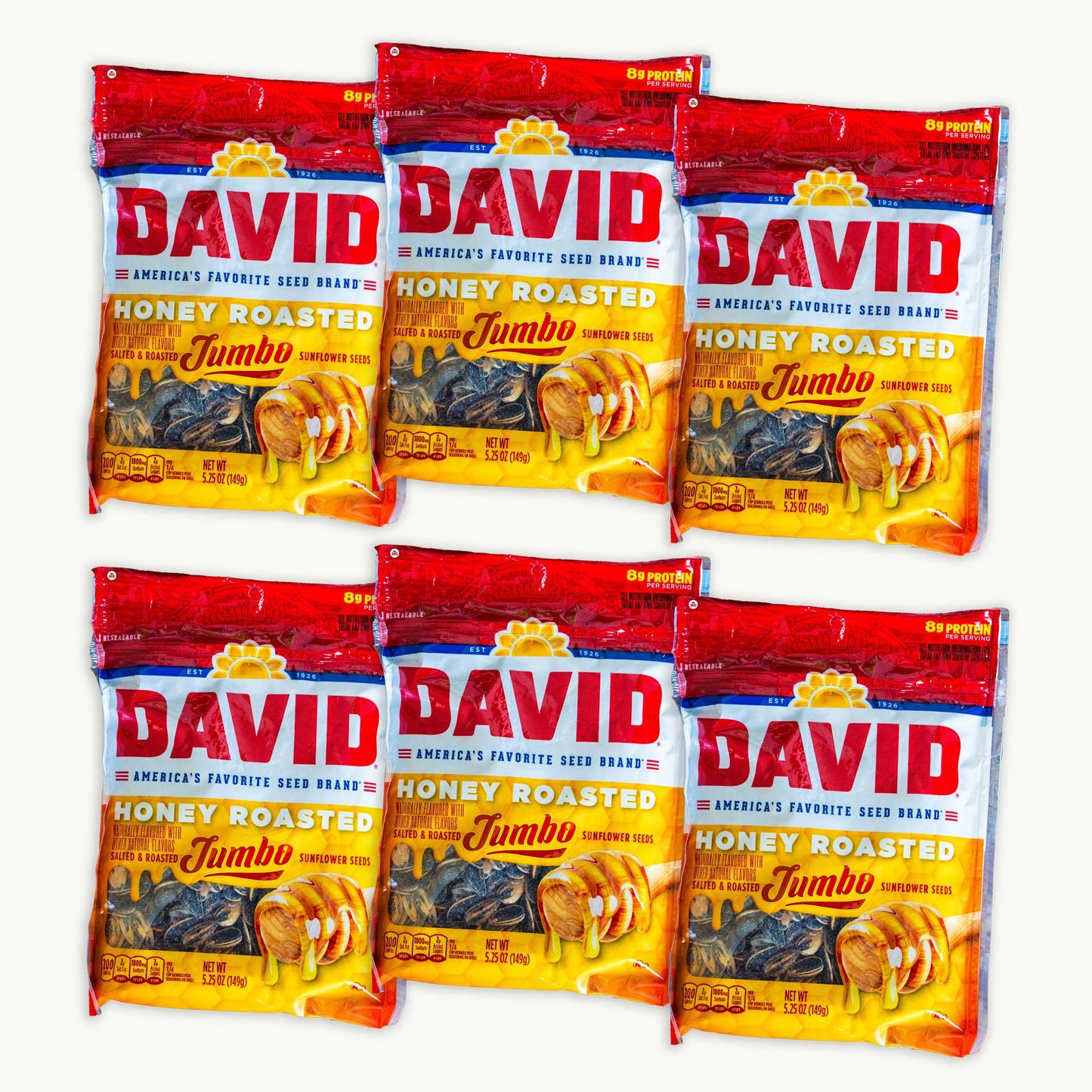 David Jumbo Honey Roasted Sunflower Seeds 5.25oz