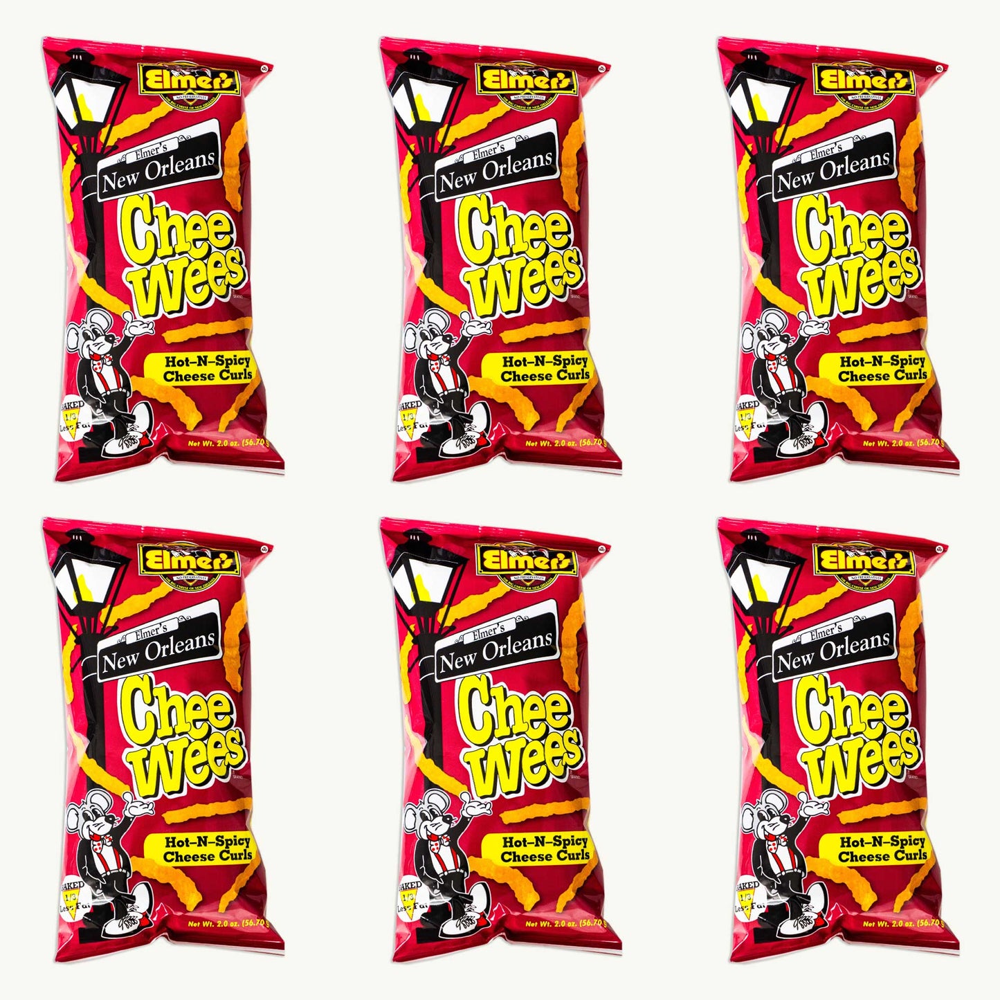 Elmer's Chee Wees Hot N Spicy Cheese Curls 2oz