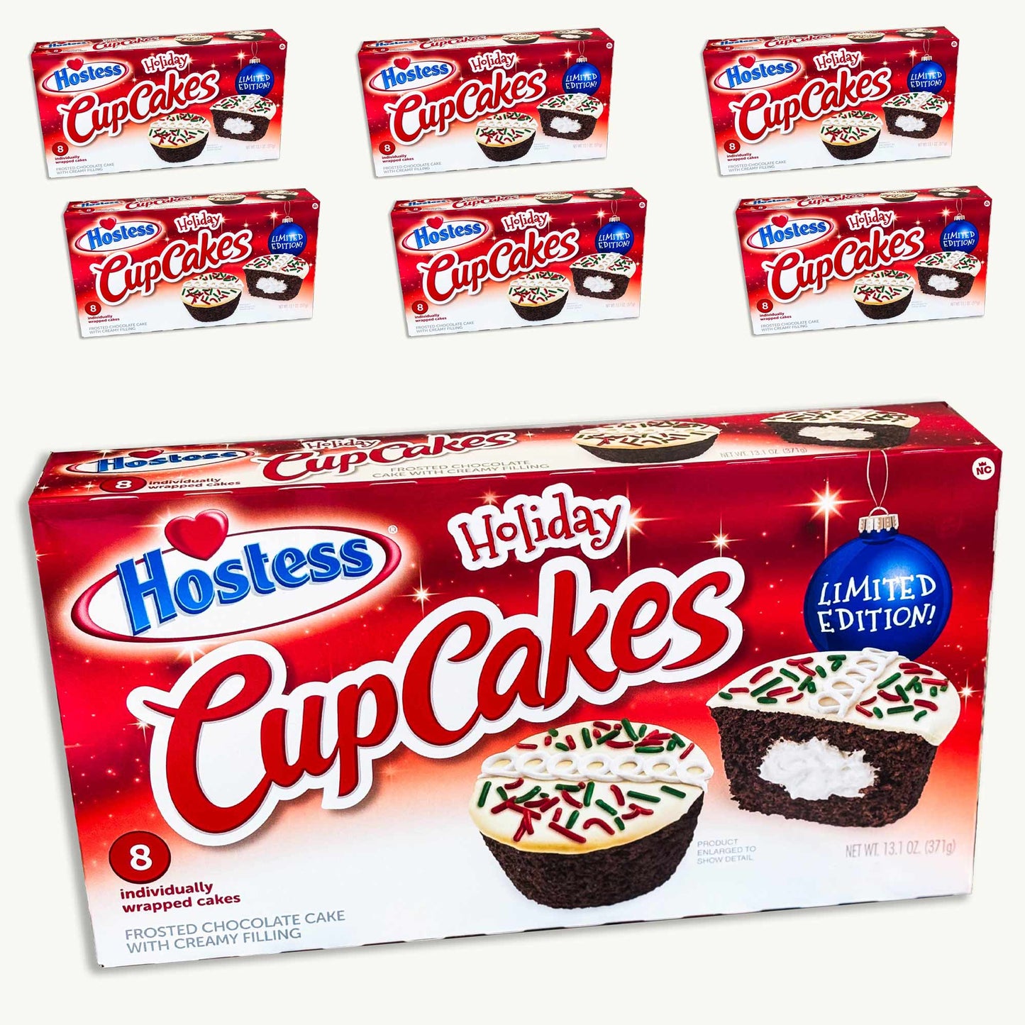 Hostess Christmas Holiday Chocolate Cupcakes Limited 8ct 13.1oz