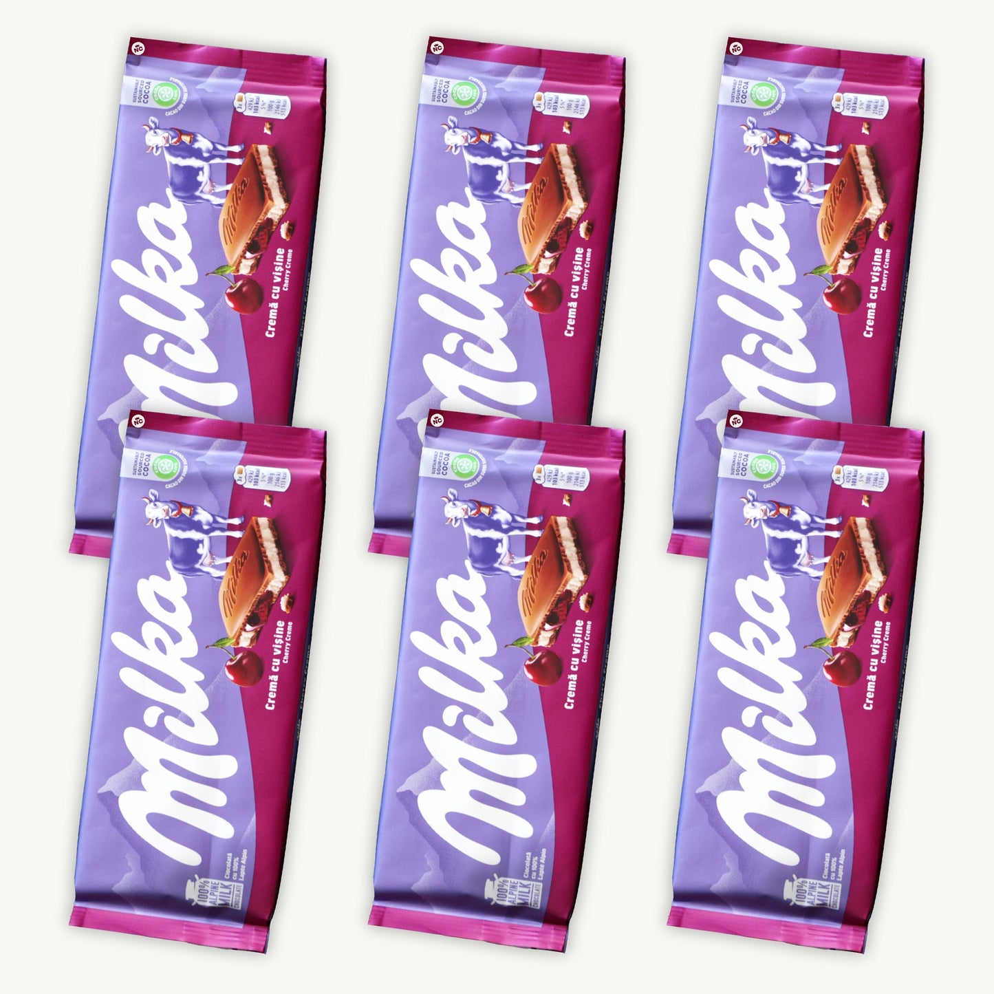 Milka Cherry Cream Chocolate Candy Bar 100g