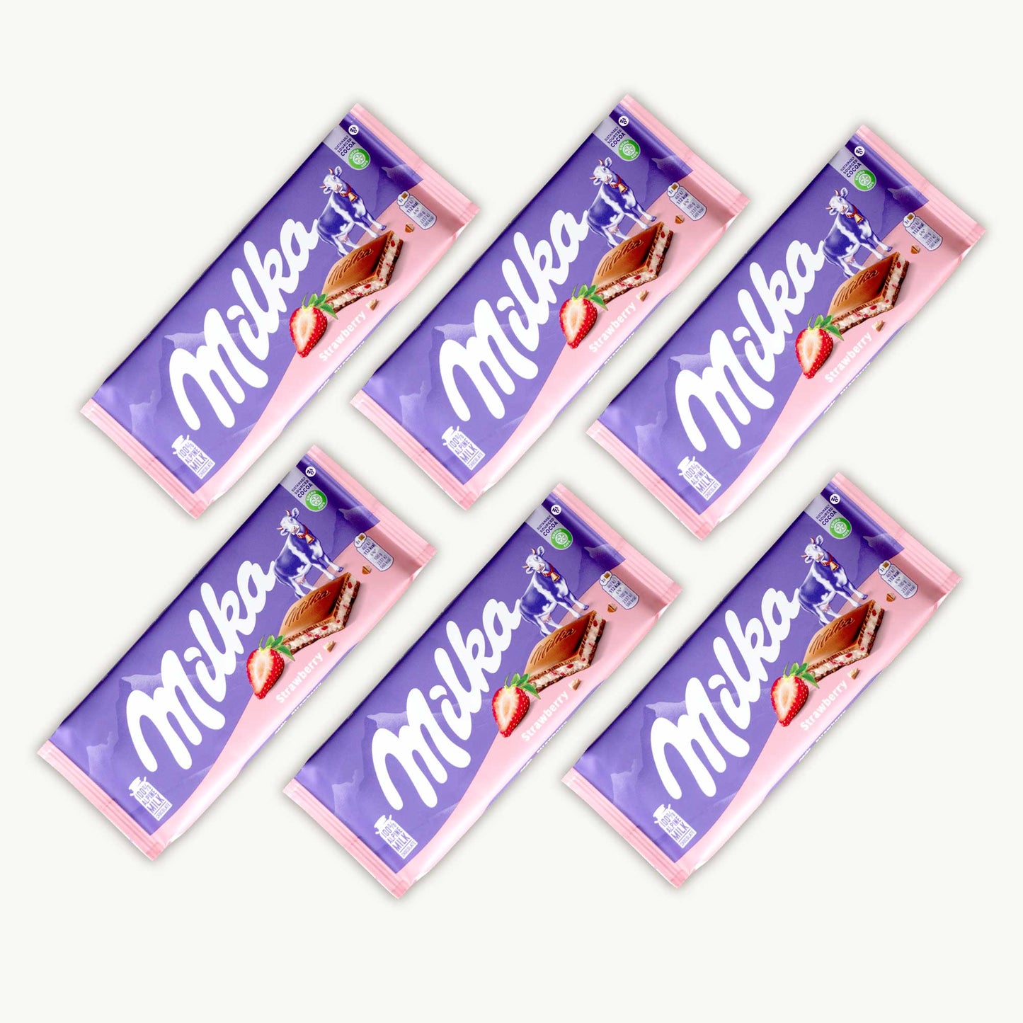 Milka Strawberry Chocolate Candy Bar 100g