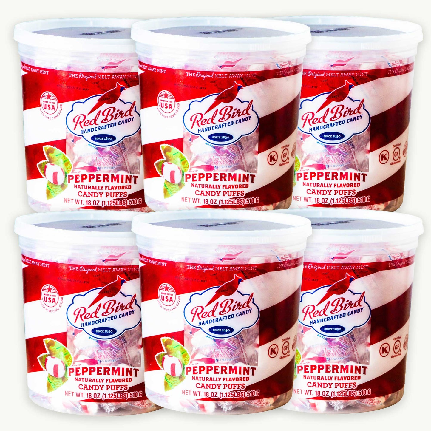 Red Bird Peppermint Candy Puffs 18oz