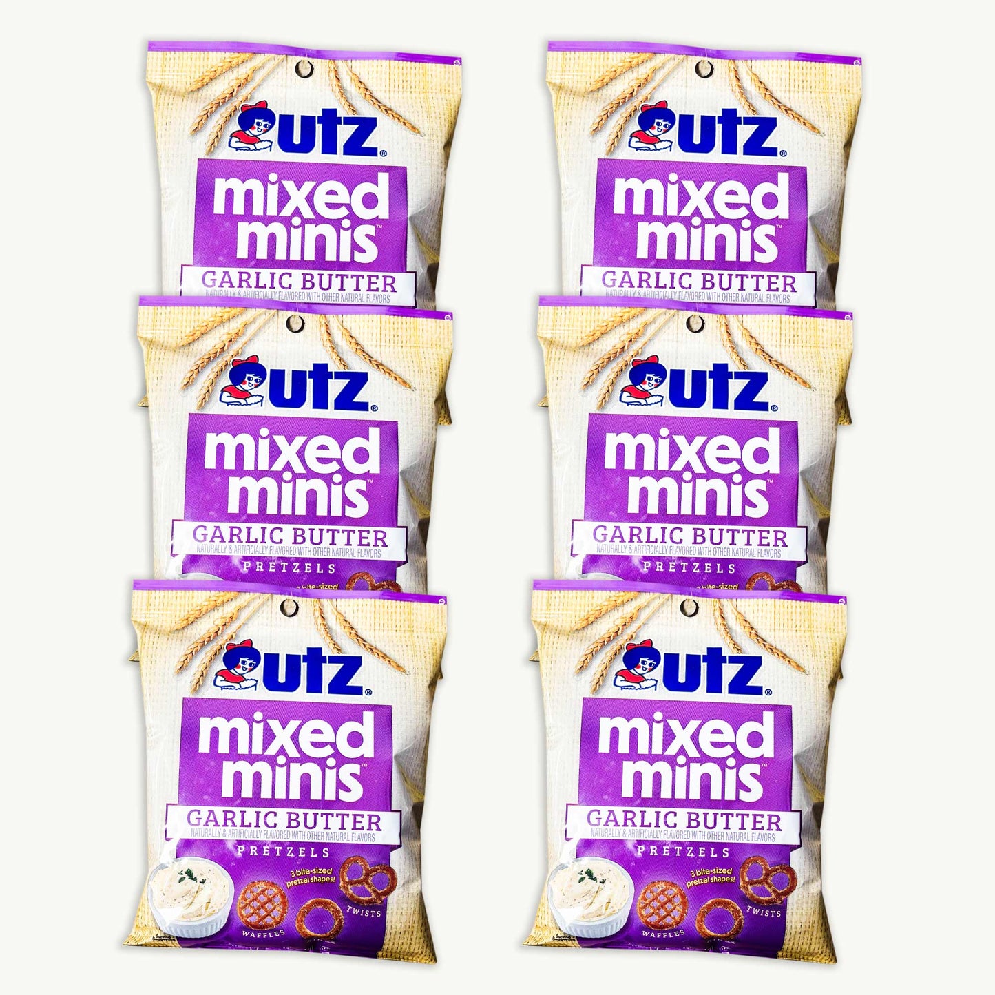 Utz Mixed Minis Garlic Butter Pretzels 4oz