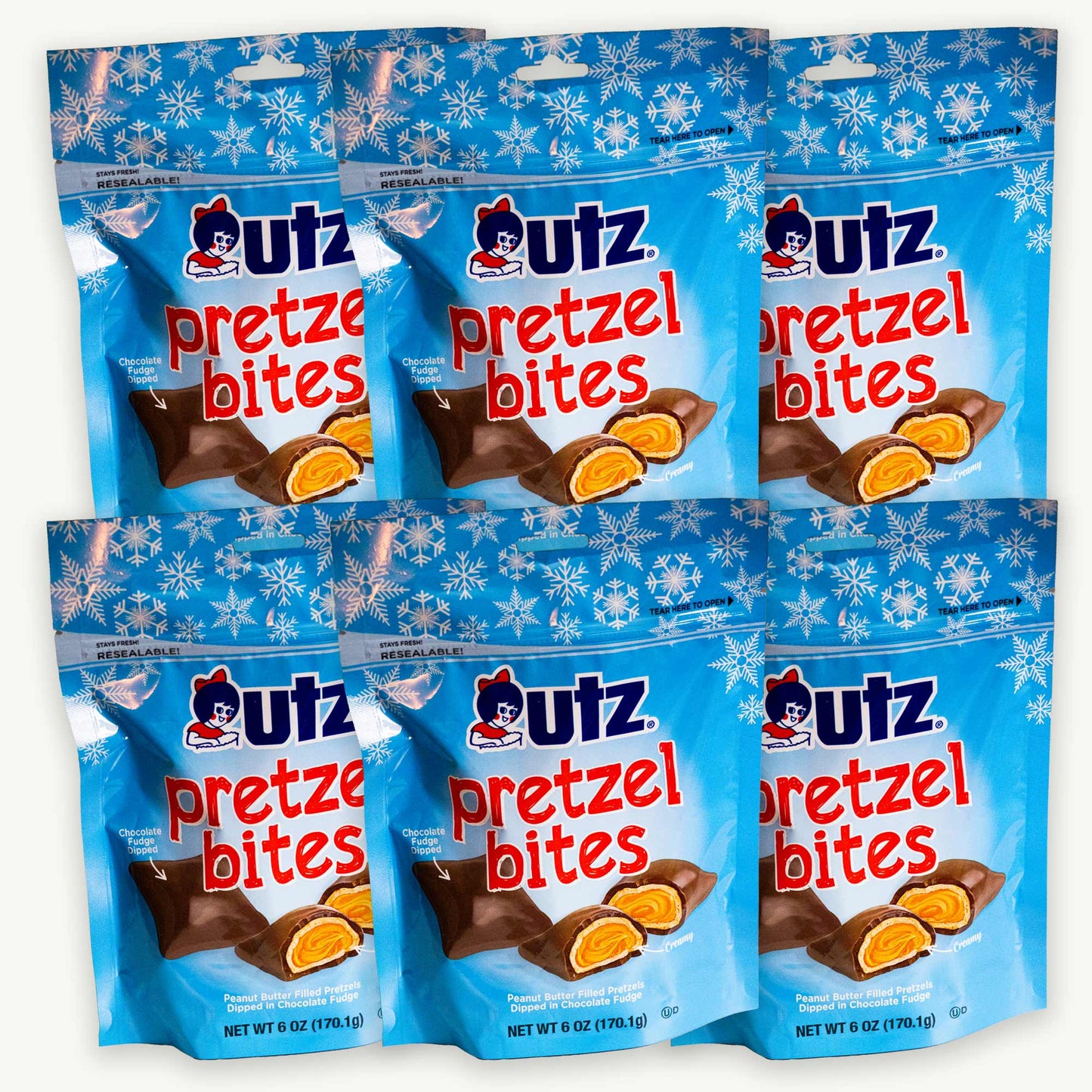 Utz Christmas Peanut Butter Chocolate Fudge Pretzel Bites 6oz