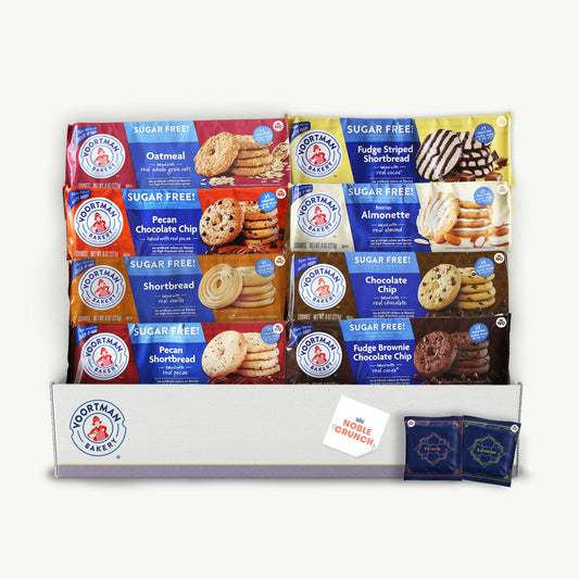 Voortman Sugar Free Cookies Variety 8 Pack - Organic Lemon, Peach Yerba Mate Teabags (2) - 10 Items