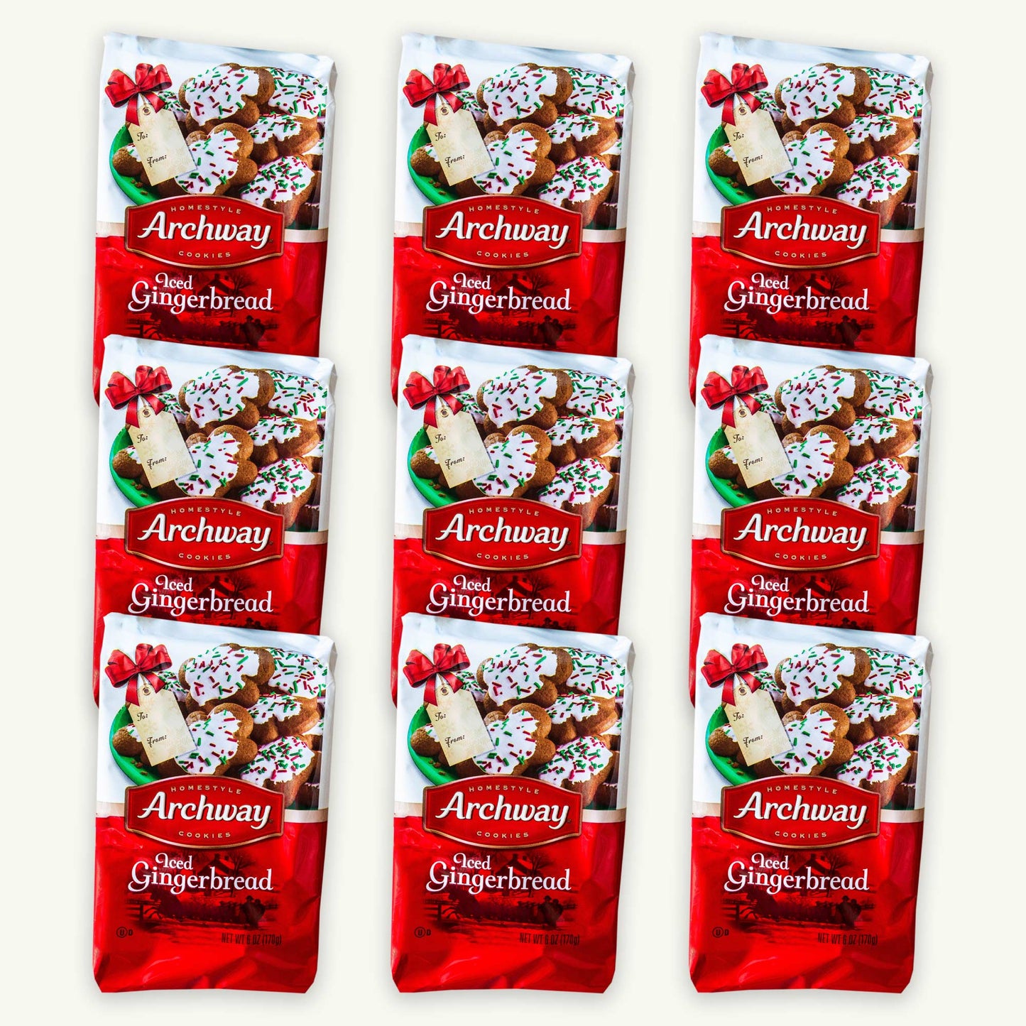 Archway Christmas Holiday Iced Gingerbread Cookies 6oz