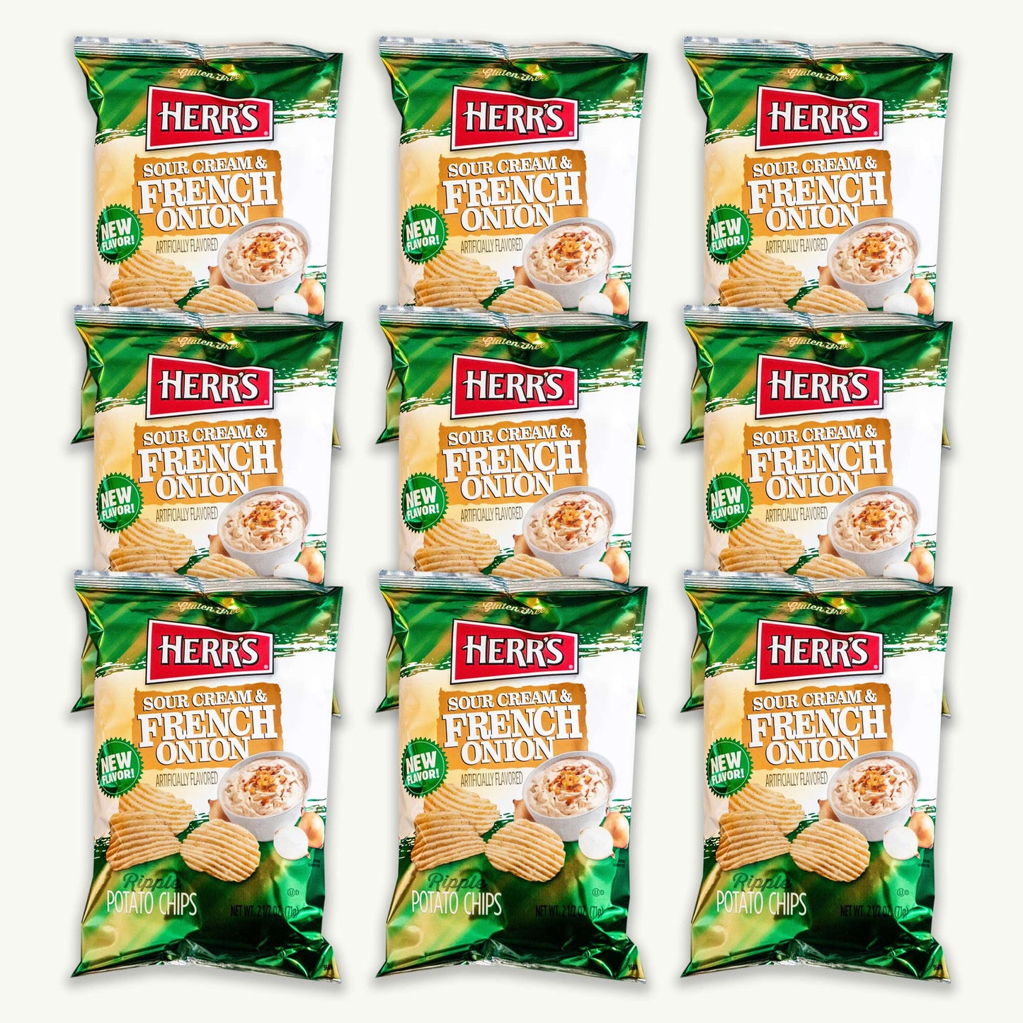 Herr's Sour Cream and French Onion Ripple Potato Chip 2.5oz