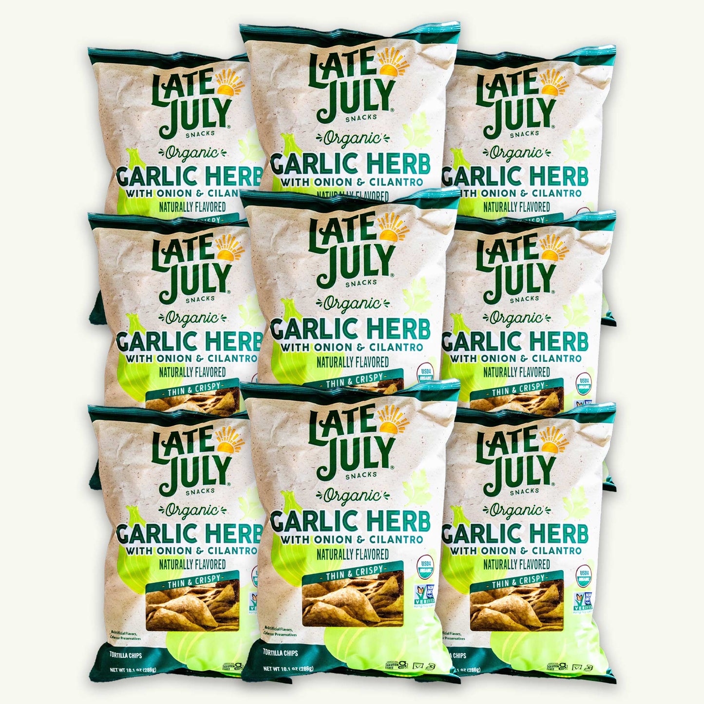 Late July Organic Garlic Herb Onion Cilantro Tortilla Chips 10oz