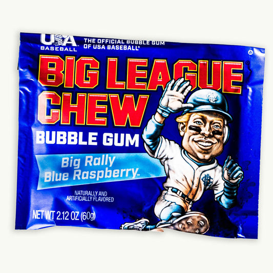 Big League Chew Big Rally Blue Raspberry Bubble Gum 2.12oz