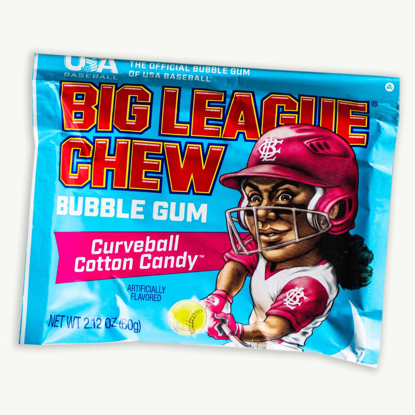 Big League Chew Curveball Cotton Candy Bubble Gum 2.12oz