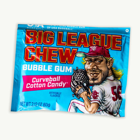 Big League Chew Curveball Cotton Candy Bubble Gum 2.12oz