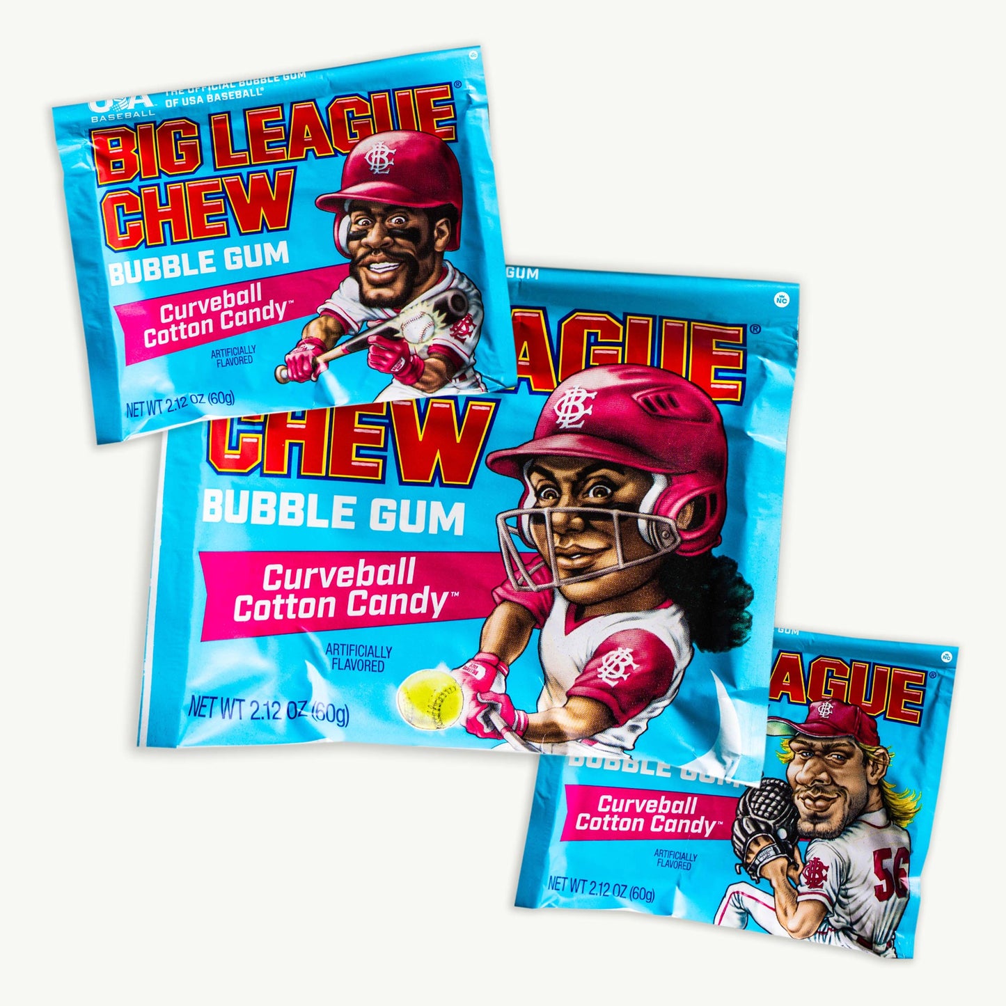 Big League Chew Curveball Cotton Candy Bubble Gum 2.12oz