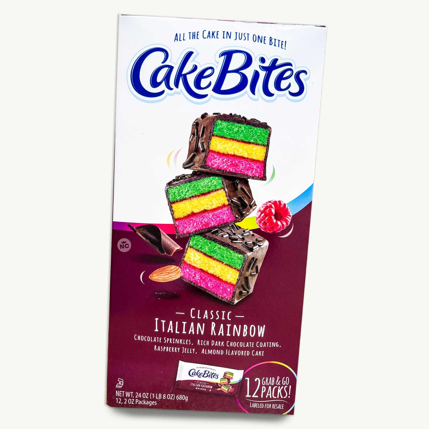 Cakebites Classic Italian Rainbow Cakes 2oz