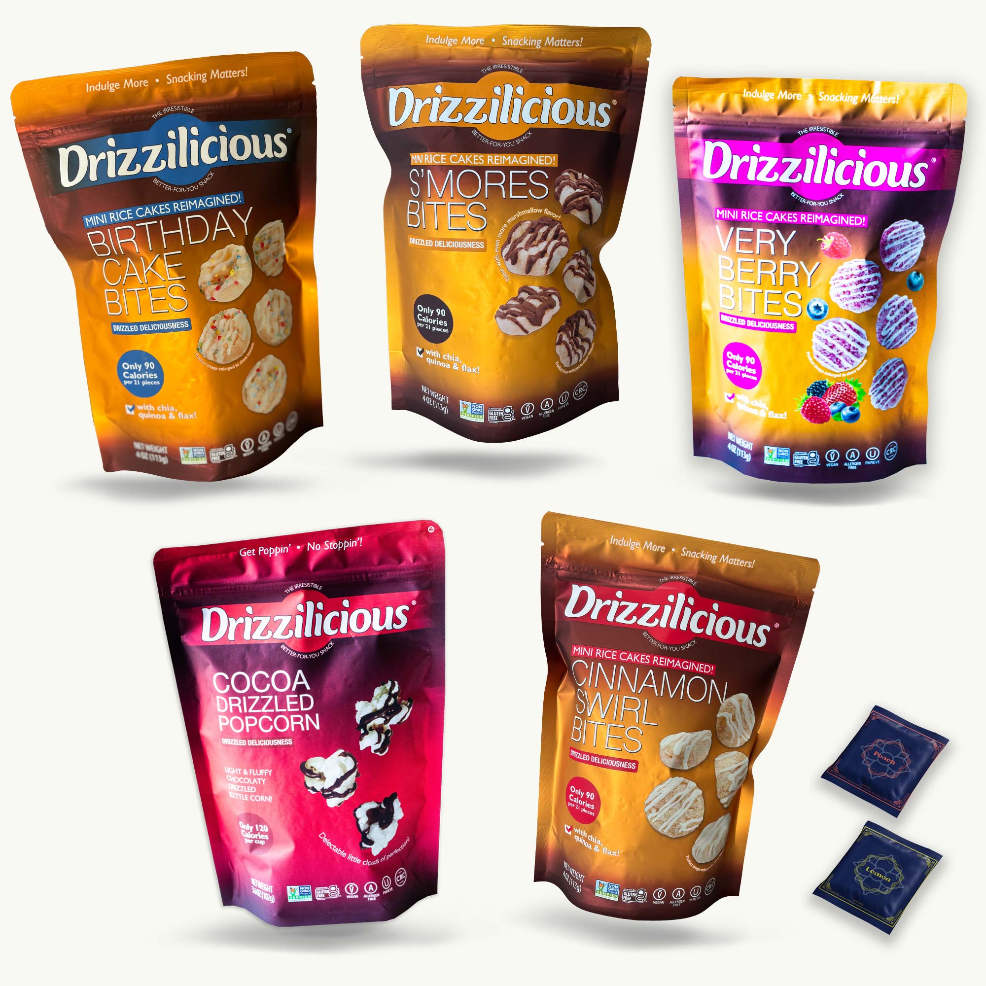 Drizzilicious Mini Rice Cakes Variety Pack - Birthday, Smores