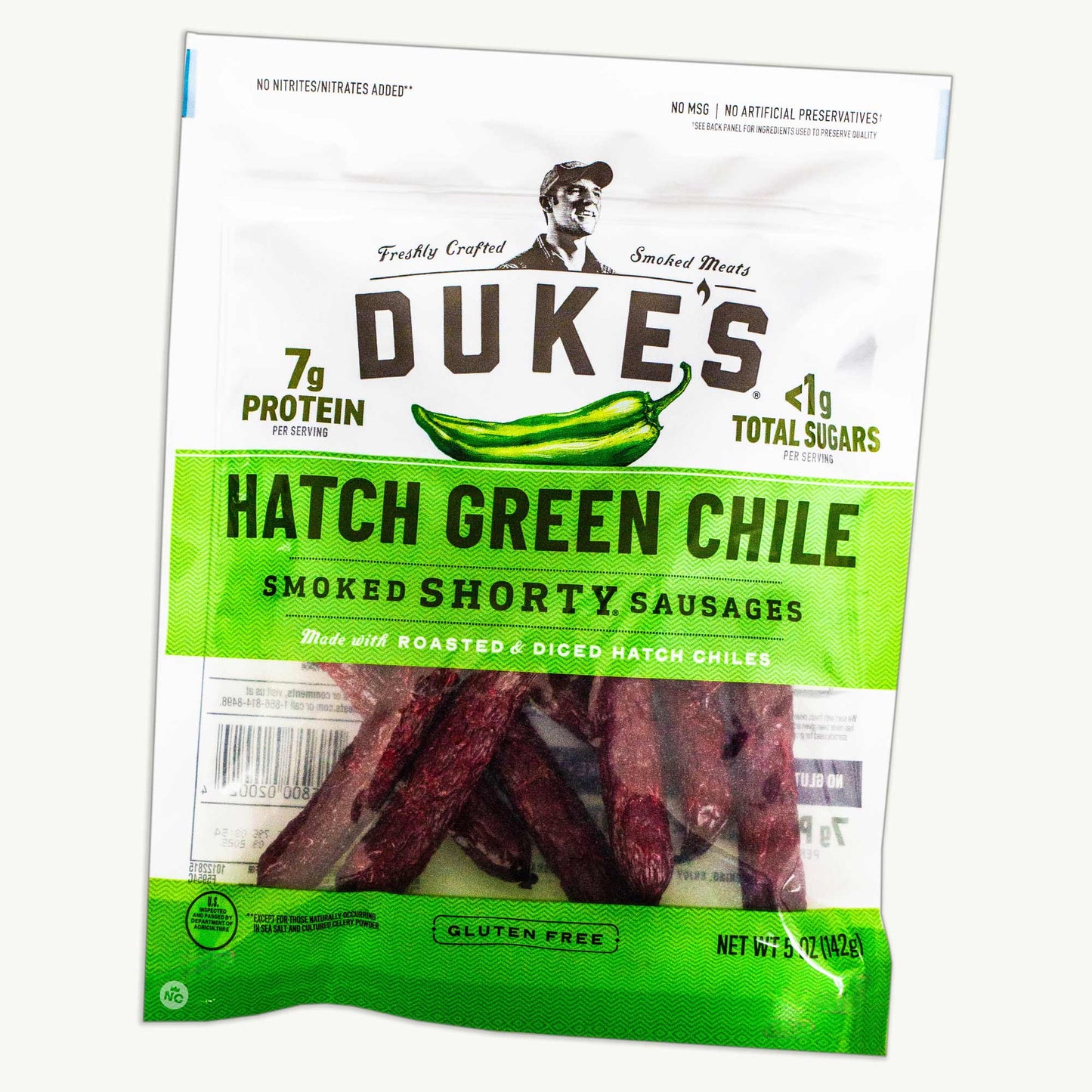 Duke's Hatch Green Chili Smoked Shorty Sausages 5oz